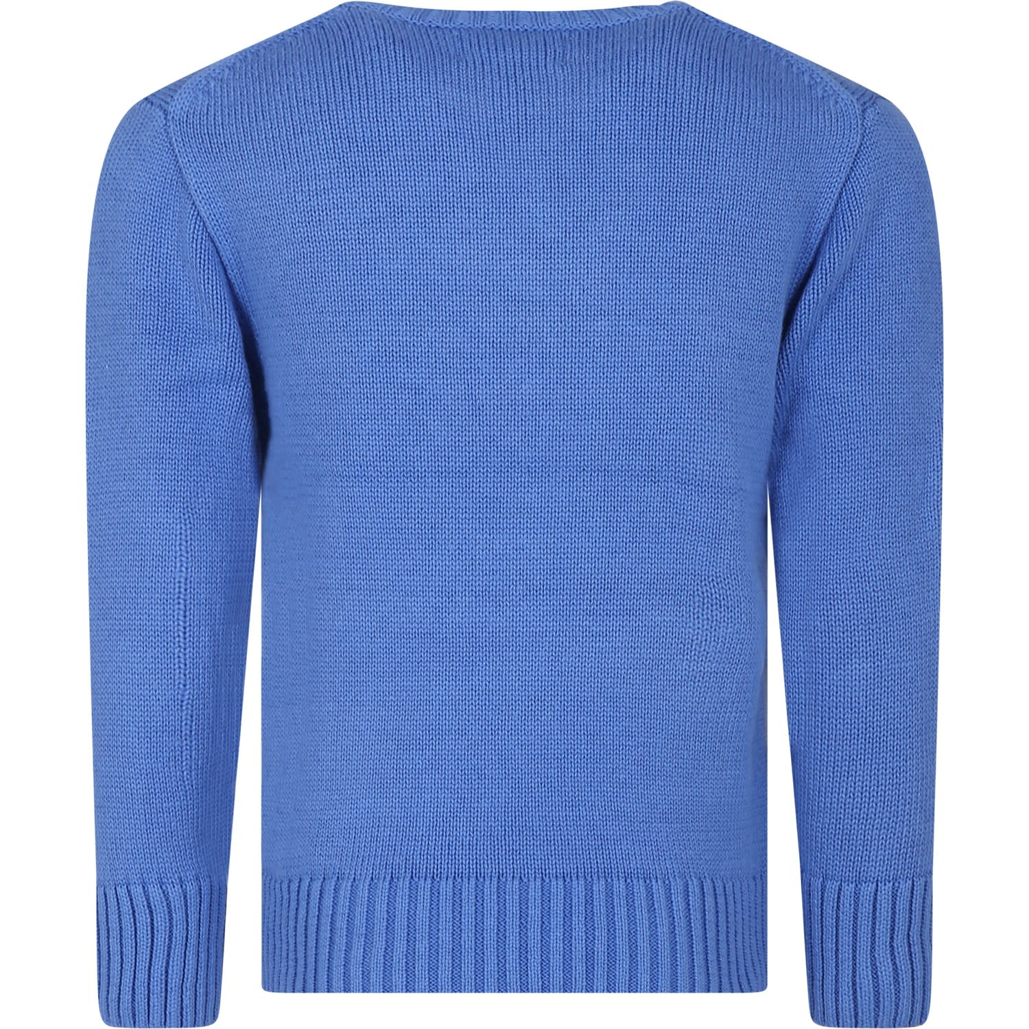 Shop Ralph Lauren Light Blue Sweater For Boy With Dog