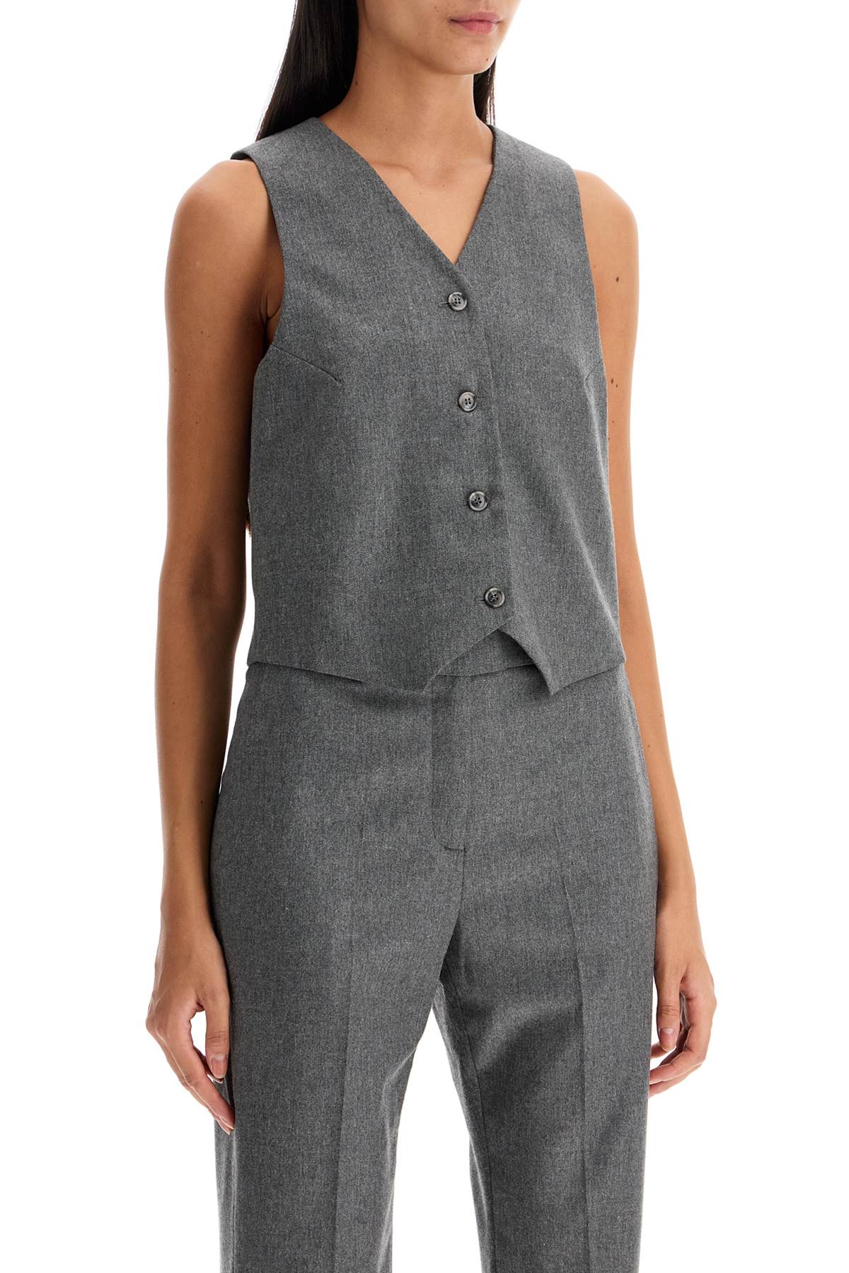 Shop The Andamane Pauline Flannel Vest In Grey Melange (grey)