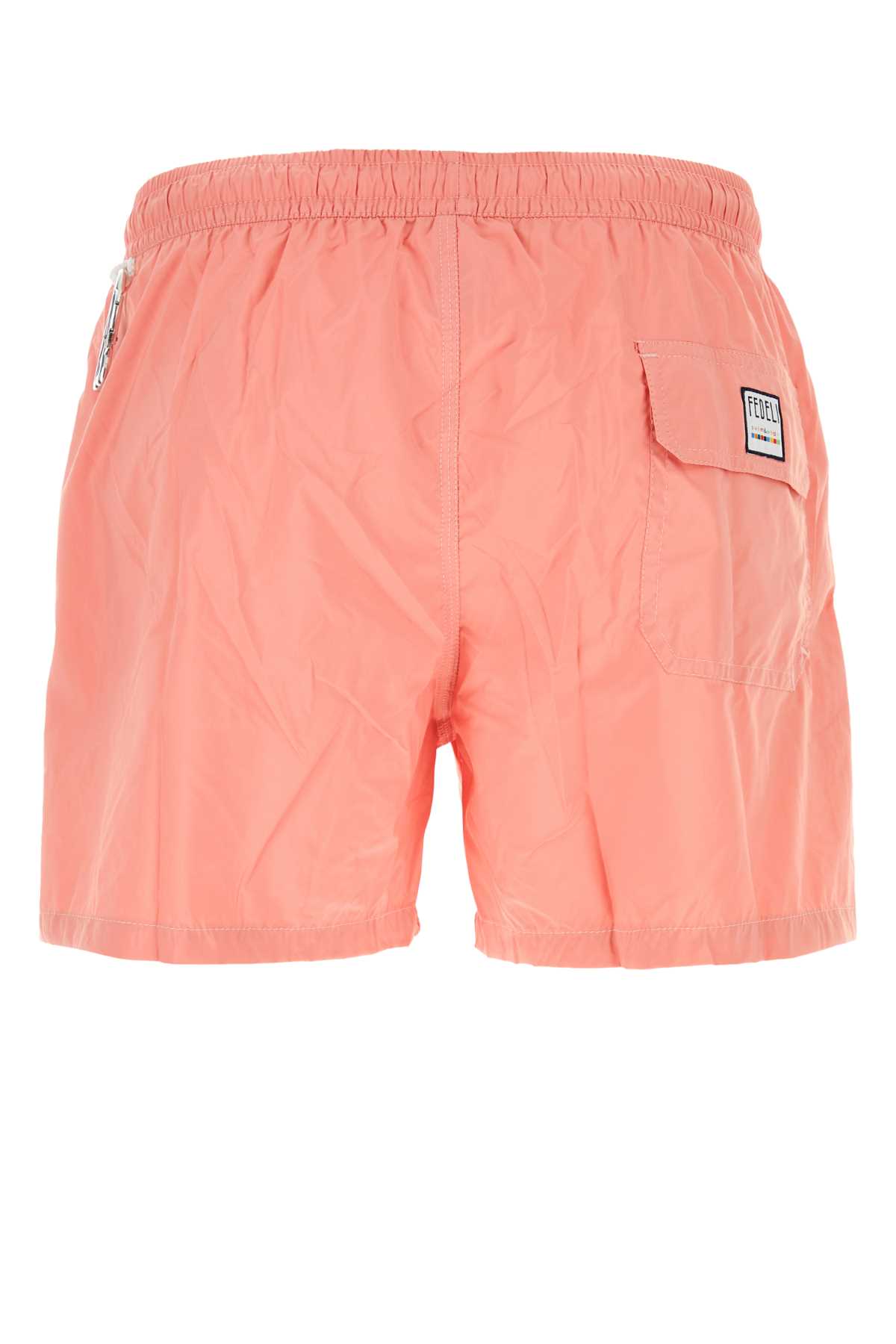 Fedeli Pink Polyester Swimming Shorts In Rosa