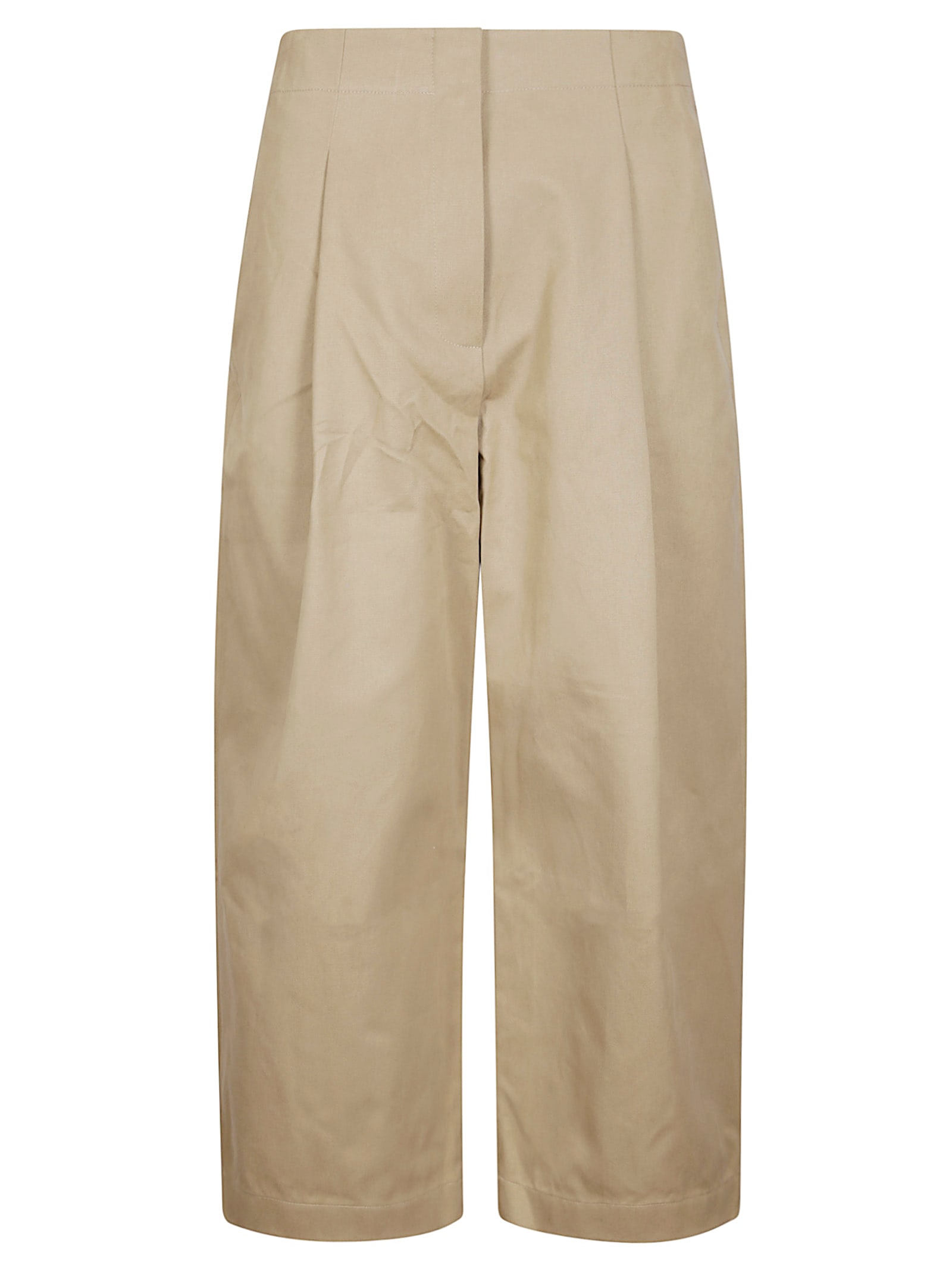 Studio Nicholson Deep Pleat Volume Ankle Crop Pants In Neutral