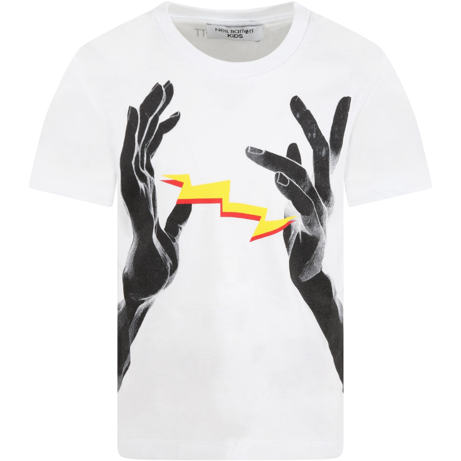 Neil Barrett White T-shirt For Boy With Hands