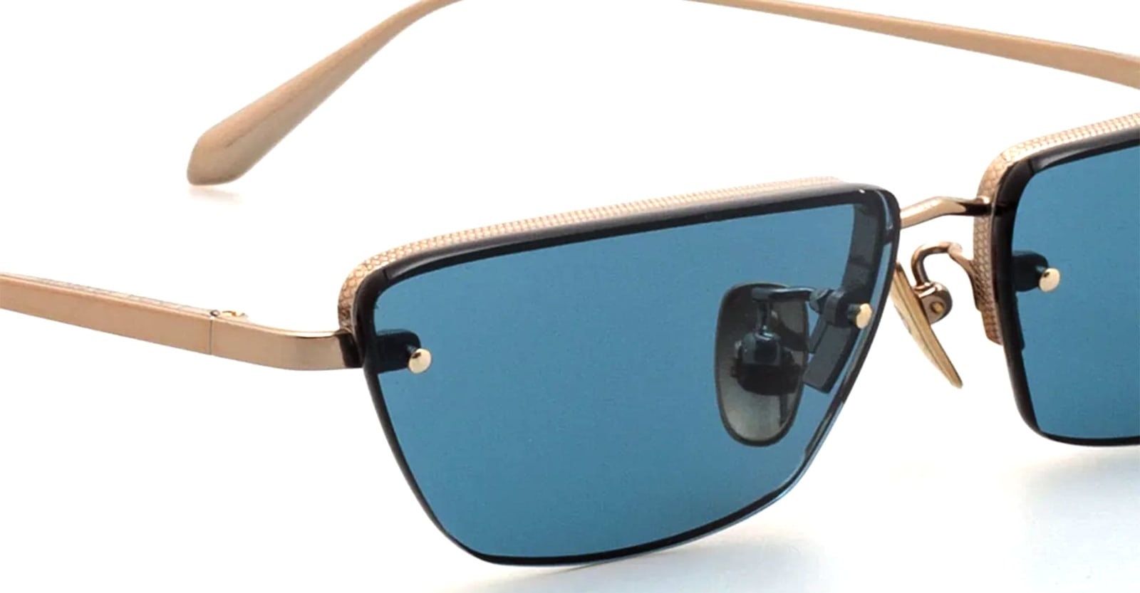 Linda Farrow Cleo - Light Gold / Aqua Sunglasses In Gold