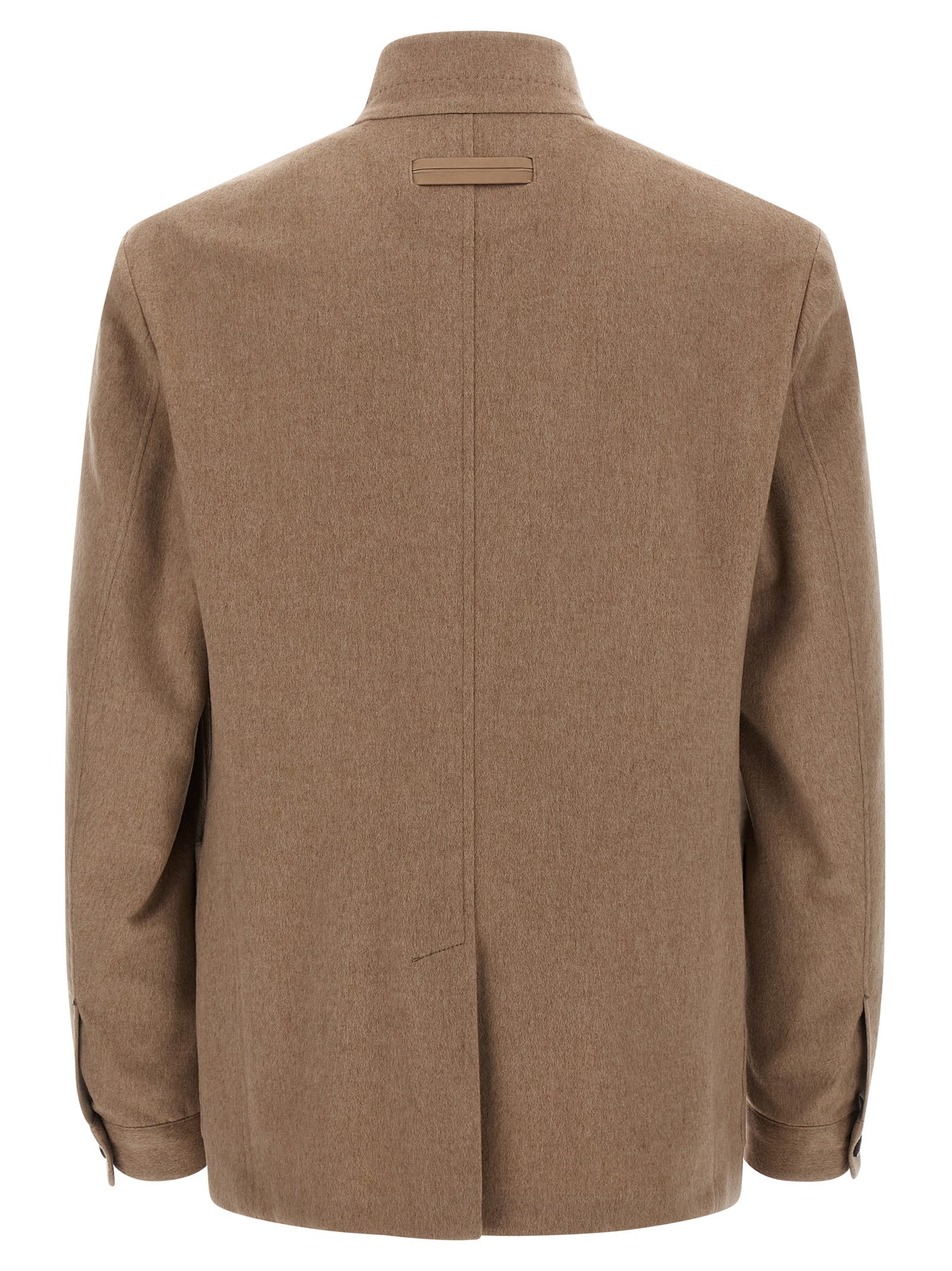 Zegna Il Conte Puffer Jackets Beige In Brown