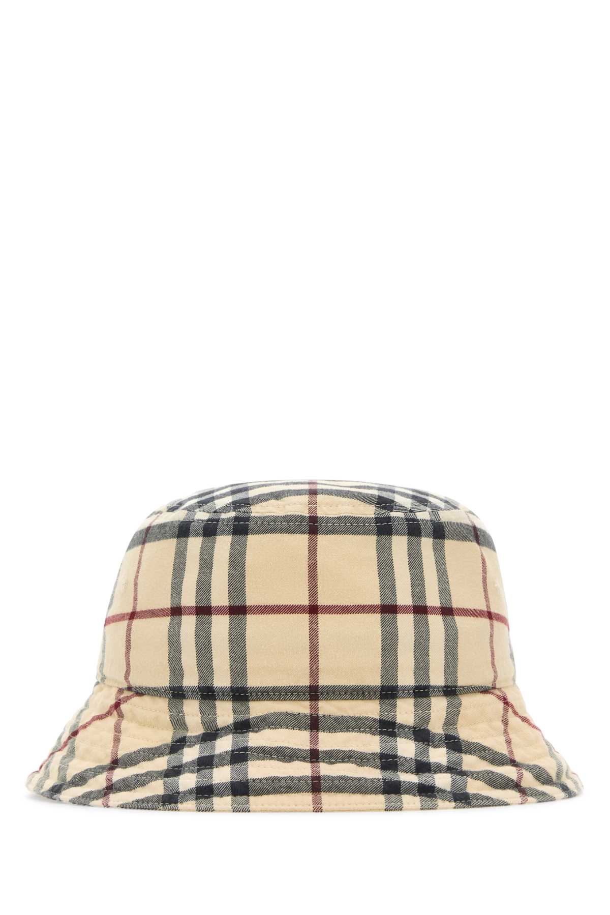 Shop Burberry Embroidered Cotton Bucket Hat In Stone