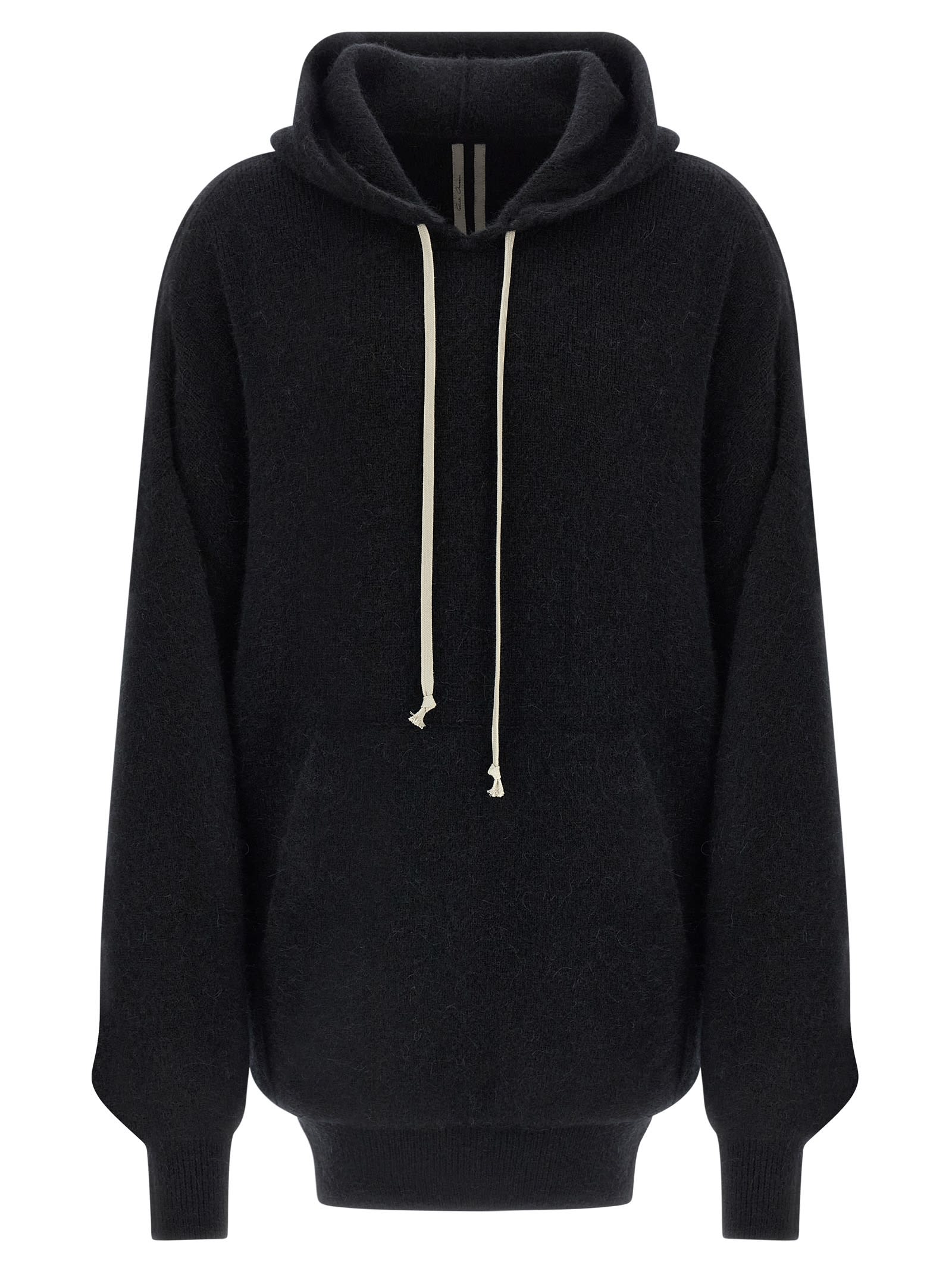 Rick Owens Hun Hoodie Sweater In Black