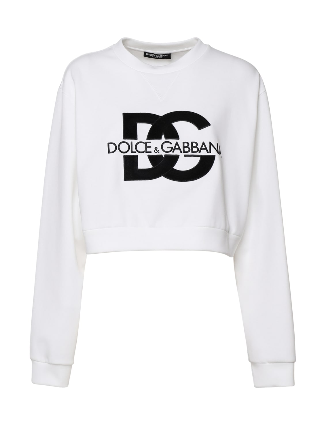 Shop Dolce & Gabbana Cotton Logo Sweatshirt In Optical White