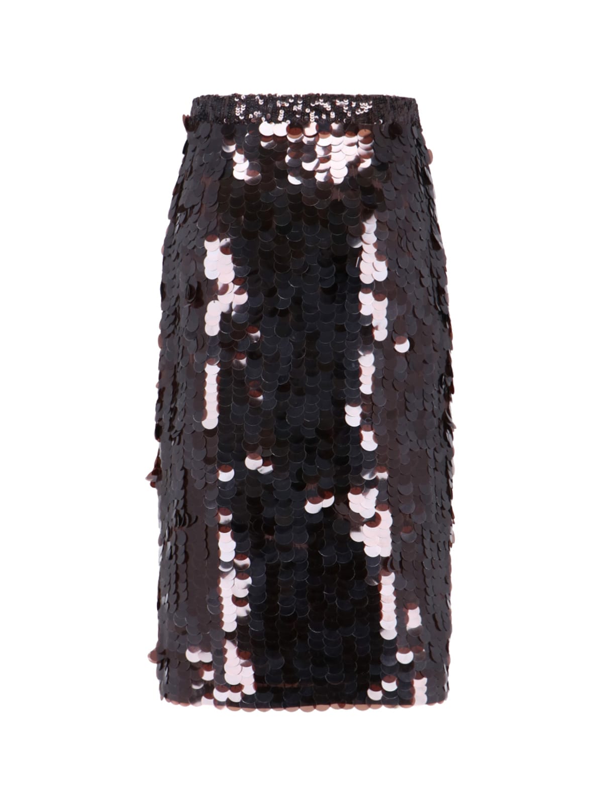 P.a.r.o.s.h Sequin Midi Skirt In Brown