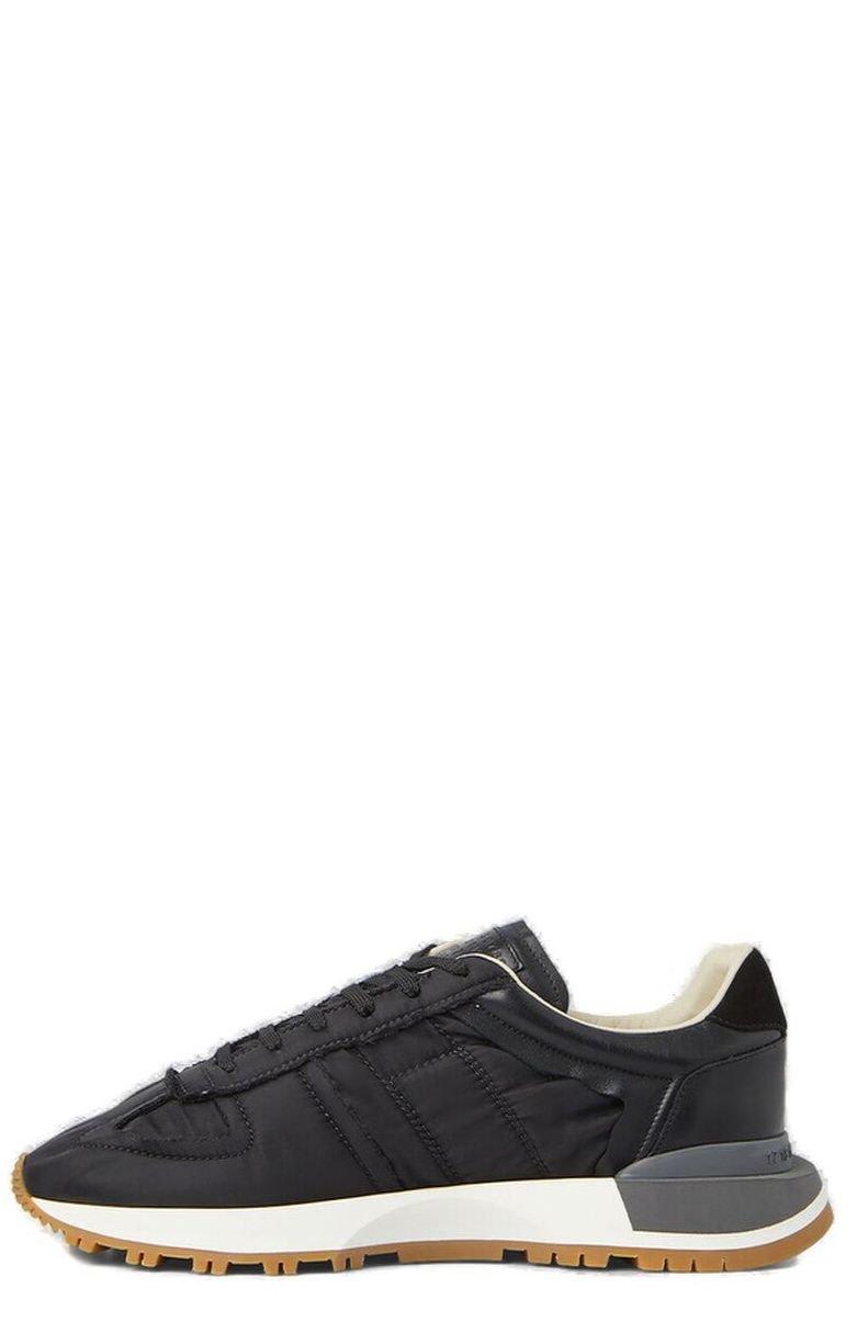 Shop Maison Margiela Panelled Lace-up Sneakers In Black