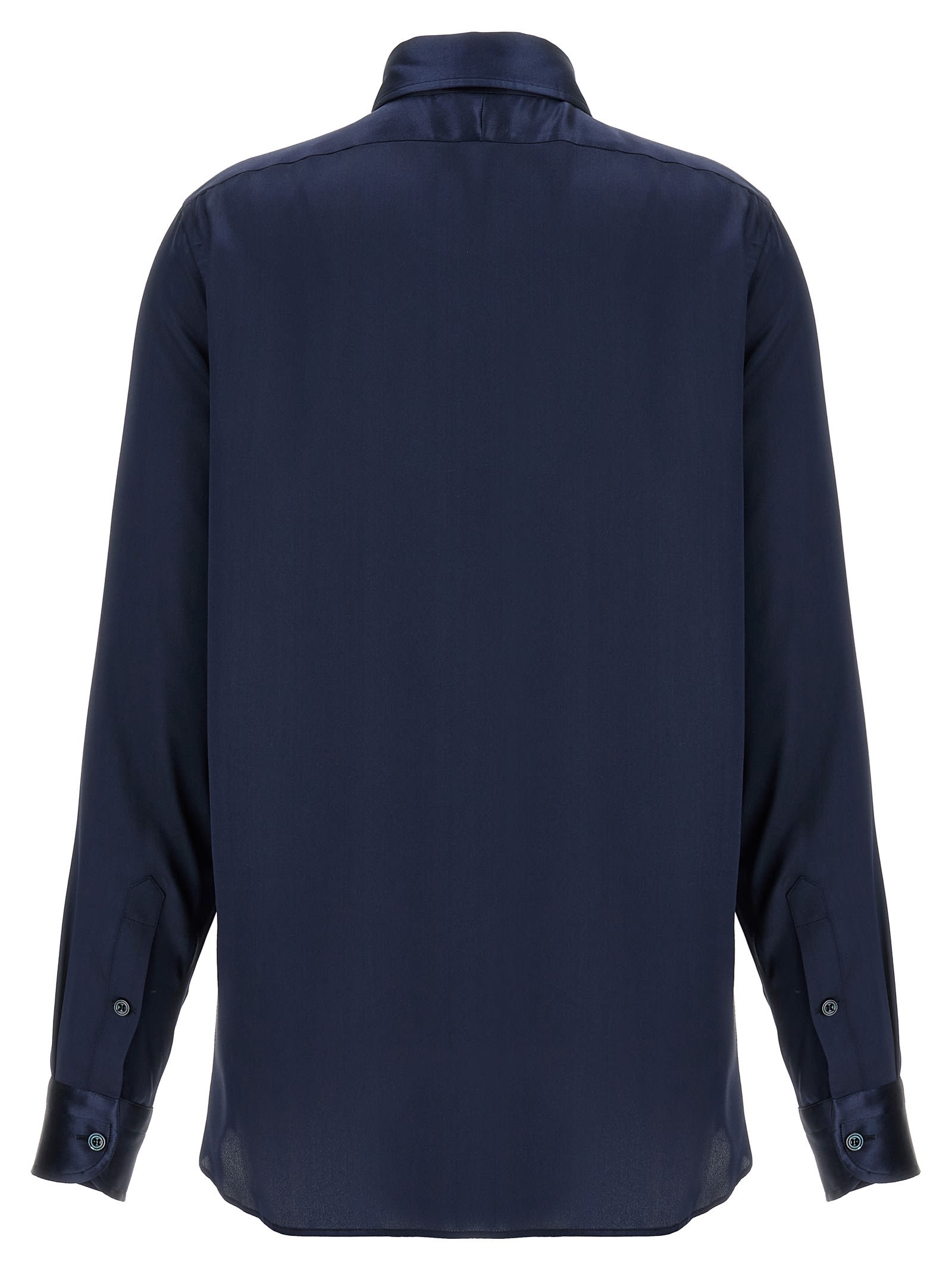 Shop Tom Ford Pleated Plastron Shirt In Blue