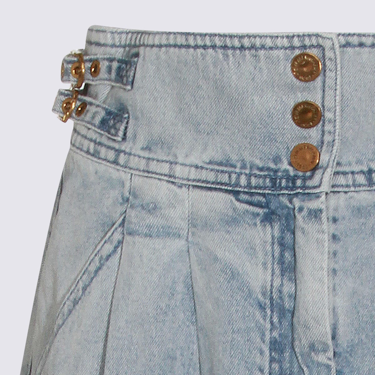 Zimmermann Light Blue Cotton Skirt In Multi