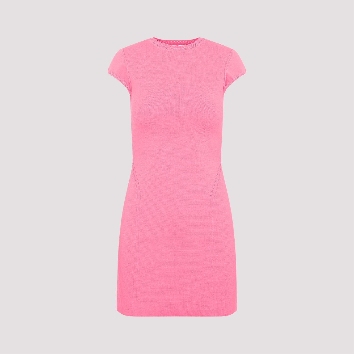 Shop Victoria Beckham Cap Sleeve Fitted Mini Dress In Pink