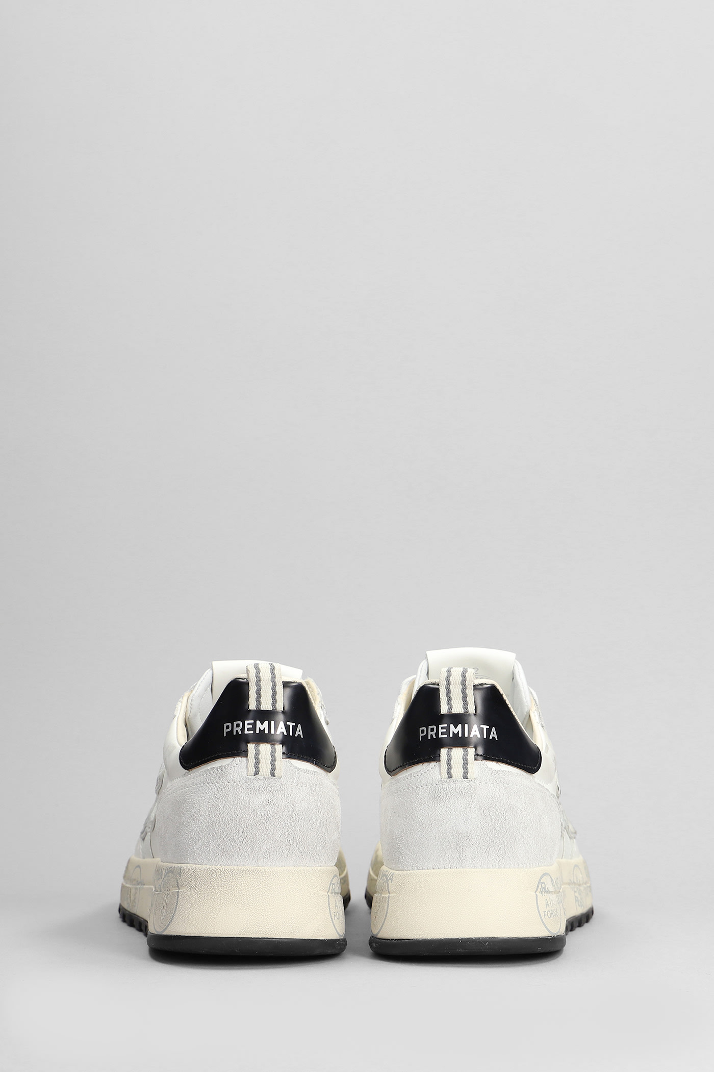 Shop Premiata Nous Sneakers In White Suede And Leather