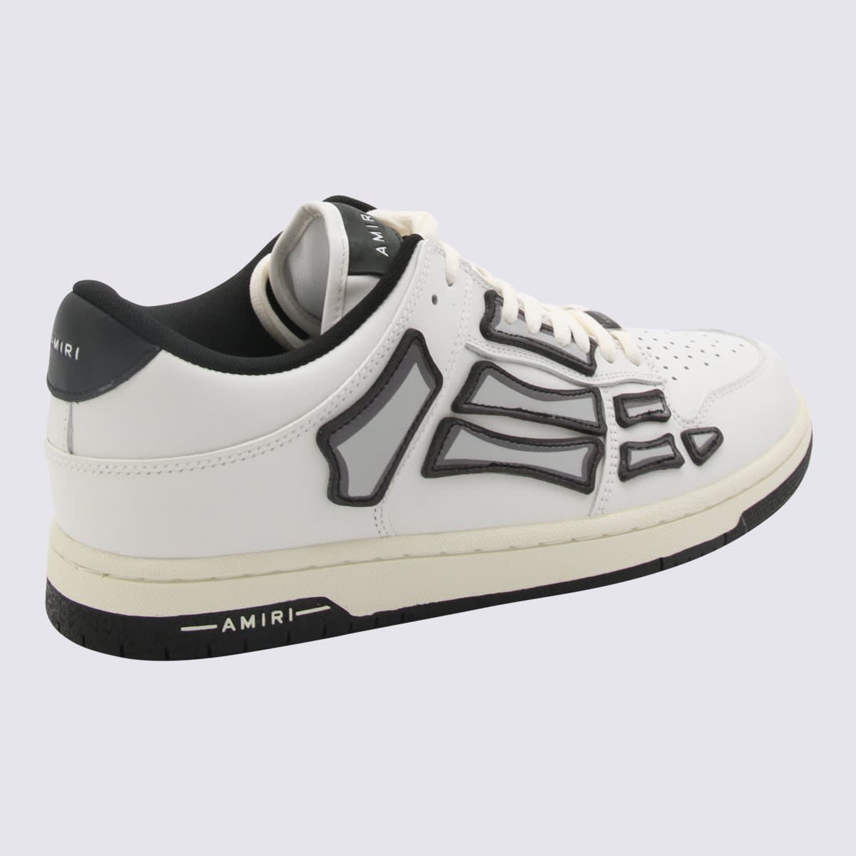 Shop Amiri White And Black Leather Sneakers