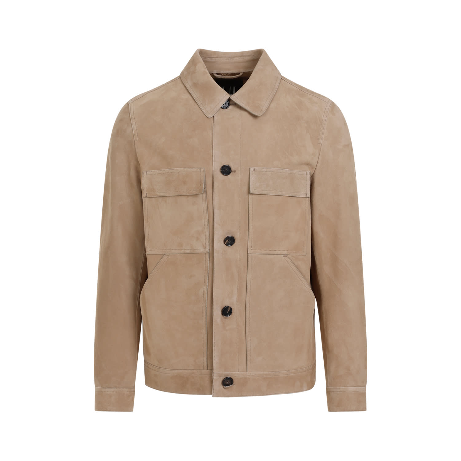 Shop Dunhill Suede Tailored Jacket In Fawn