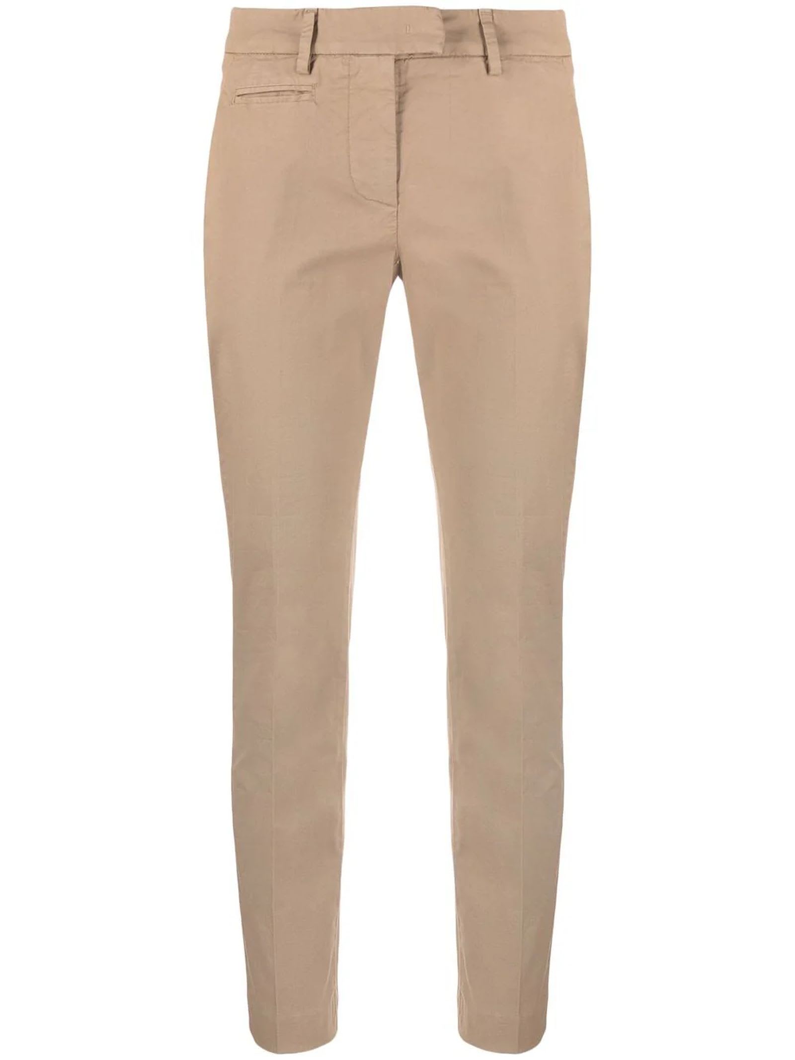 Dondup Perfect Beige Cropped Chino Trousers