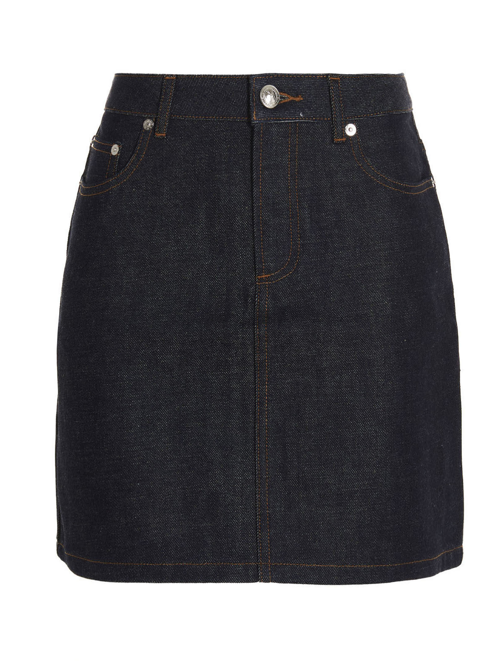 Shop Apc Jupe Standard Denim Skirt In Blue