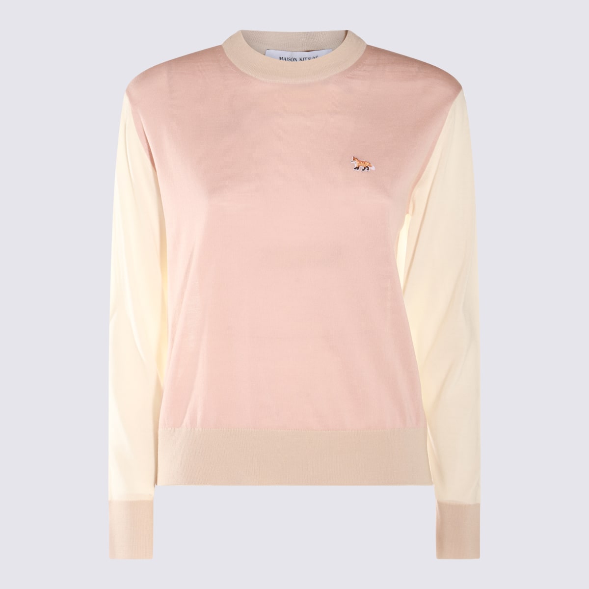 Shop Maison Kitsuné Rose Wool Sweatshirt In Pasture Rose