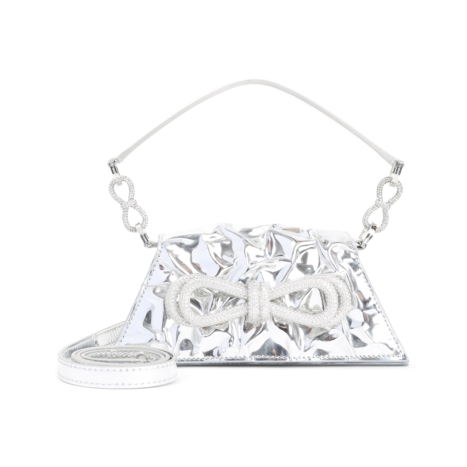 Mach & Mach Double Bow Samantha Silver In Silver