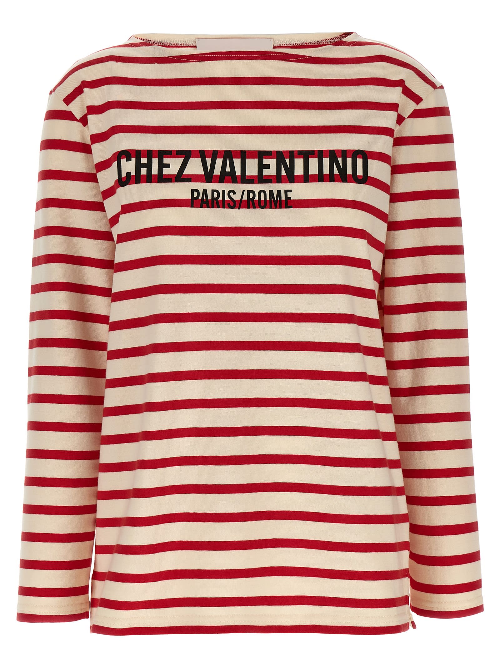 Valentino Garavani Striped Cotton Jersey T-shirt In Multi
