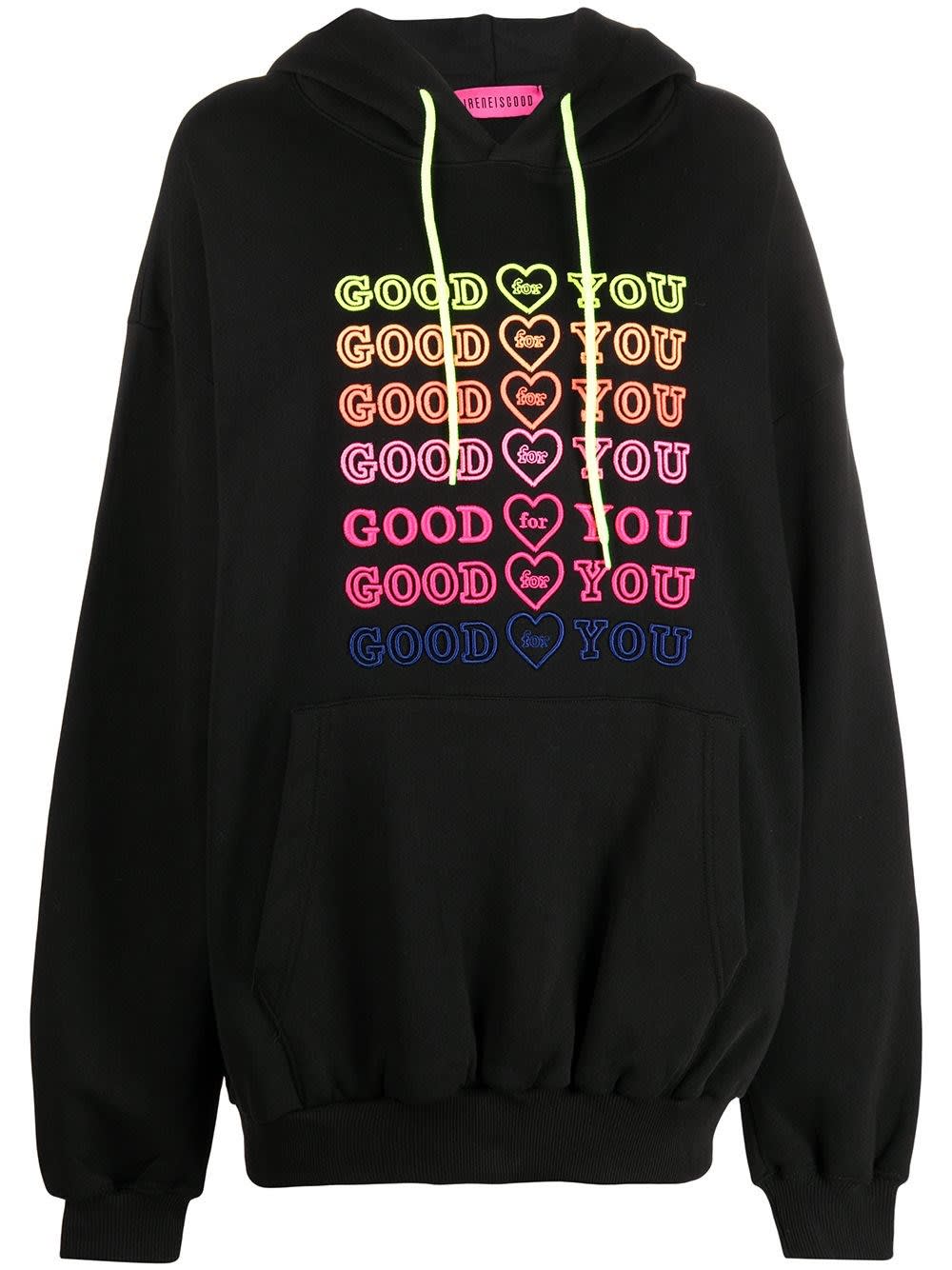 IRENEISGOOD Goodfy Jersey Hoodie With Multicolor Embroidery
