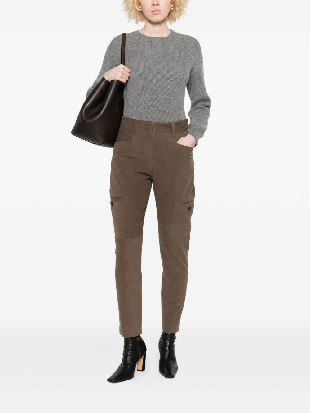 Brunello Cucinelli Pants With Zip At The Bottom In Multi