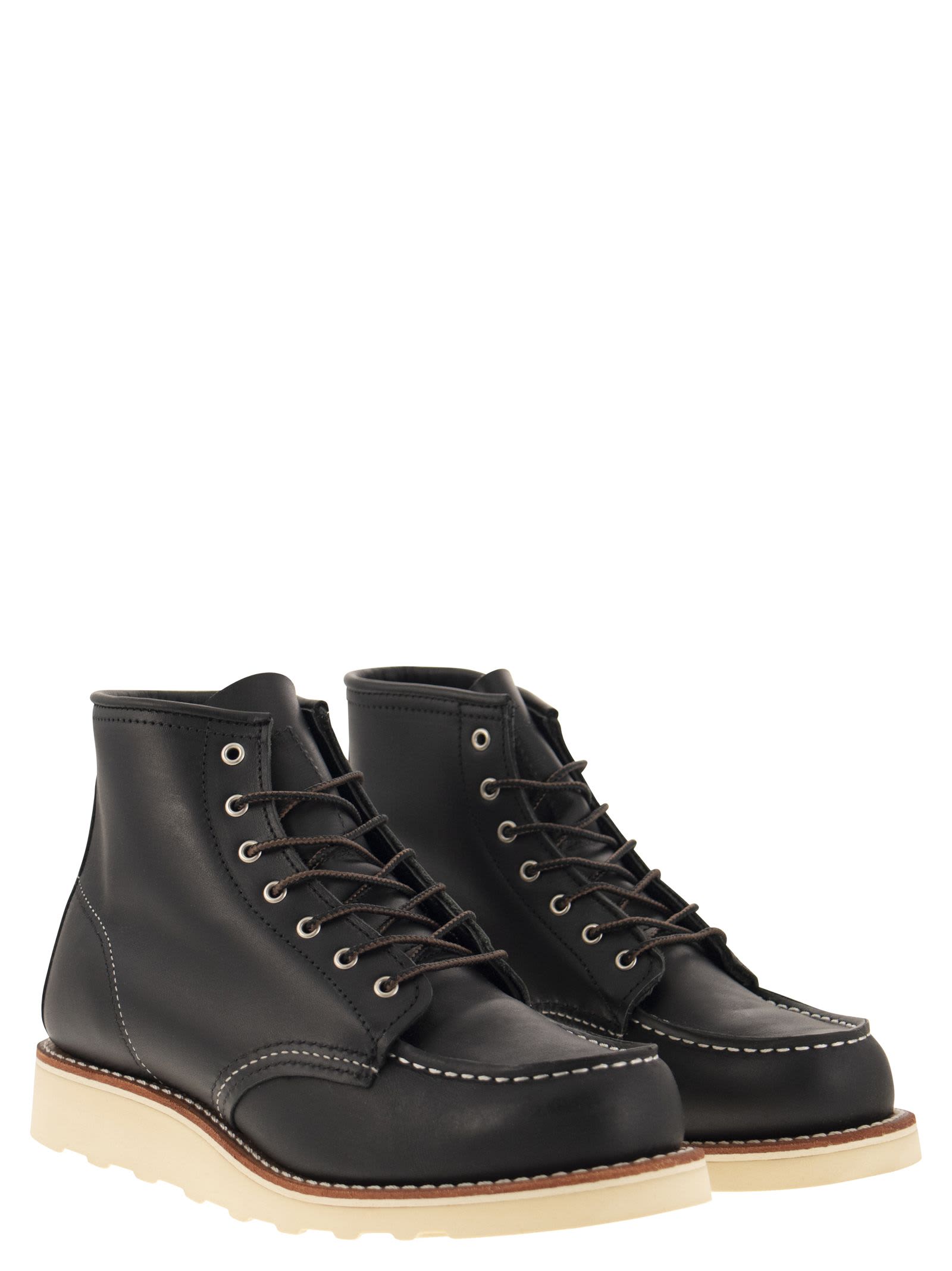 Shop Red Wing Classic Moc - Leather Ankle Boot In Black