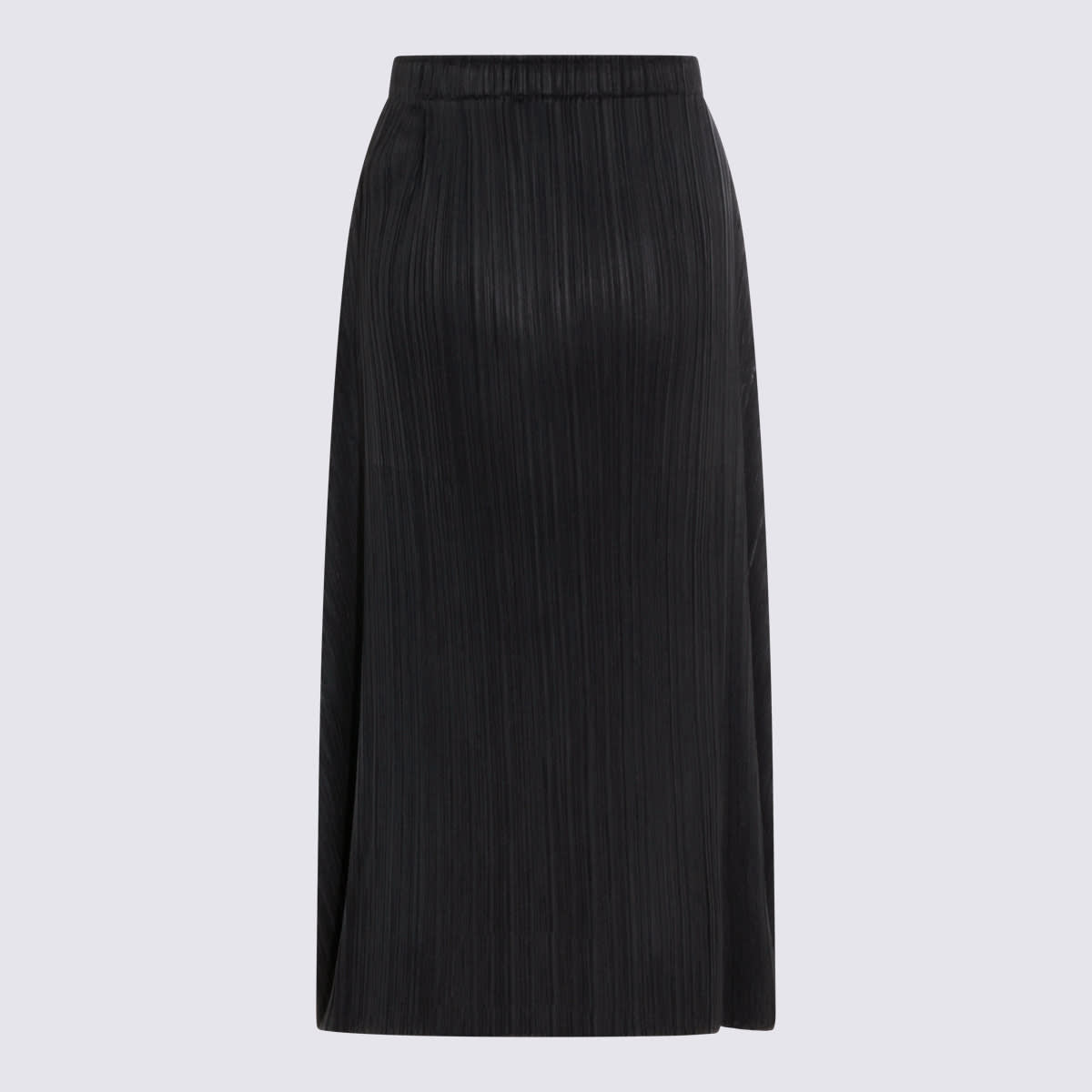 Issey Miyake October Midi Skirt Elastic Waistband In Black