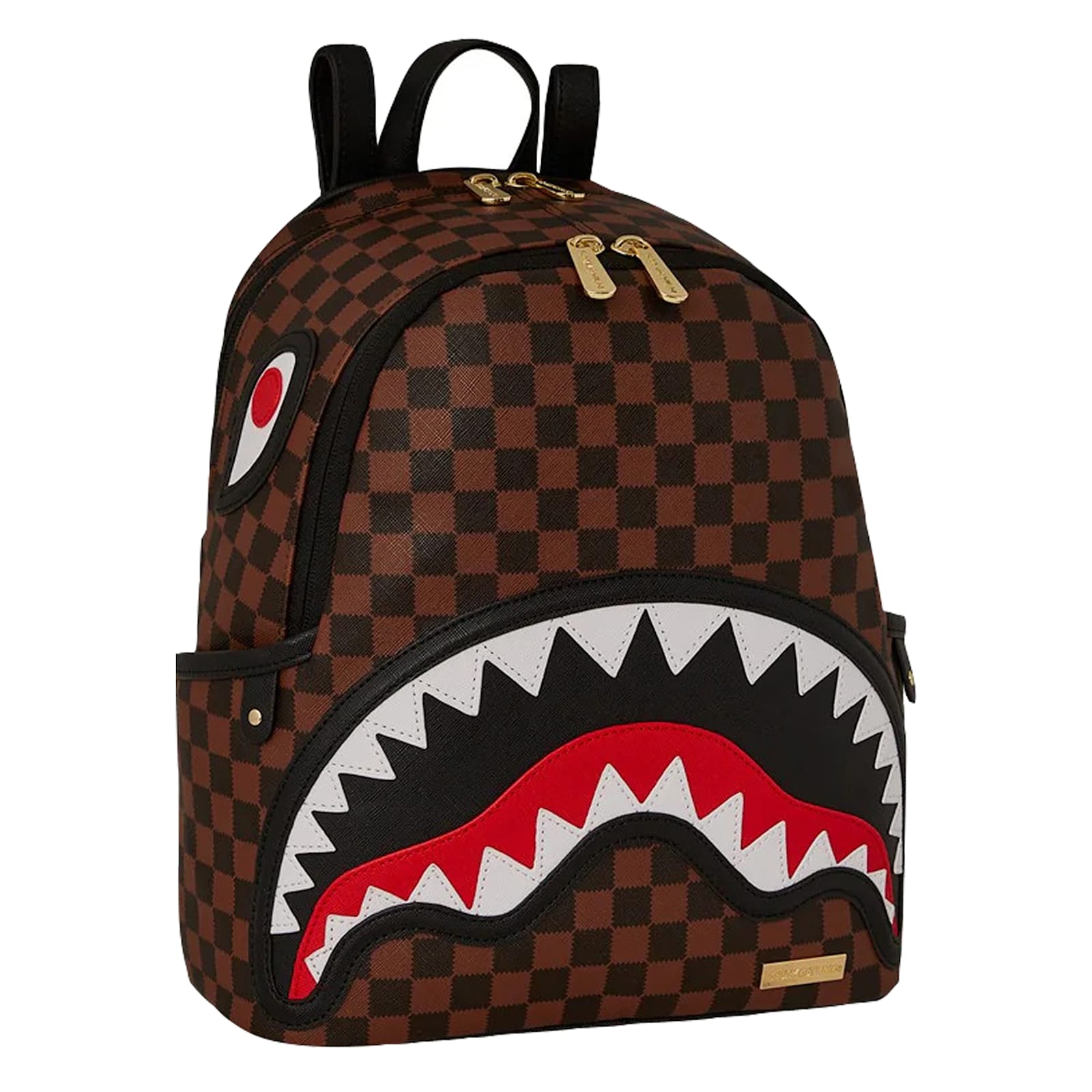 Sprayground Shark-tooth Check-print Backpack In Brown
