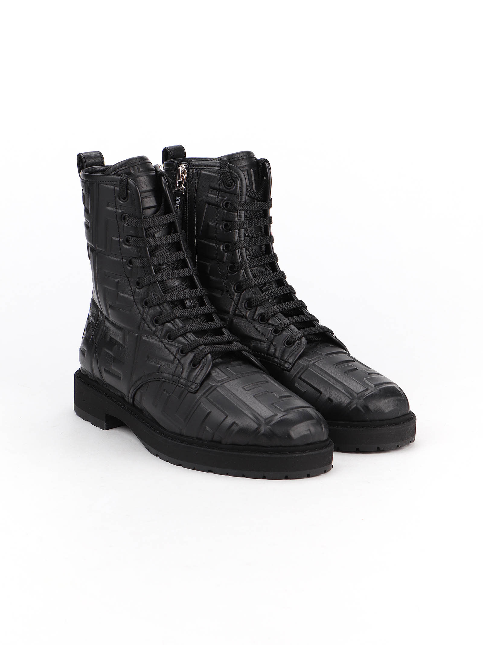 fendi black leather biker boots