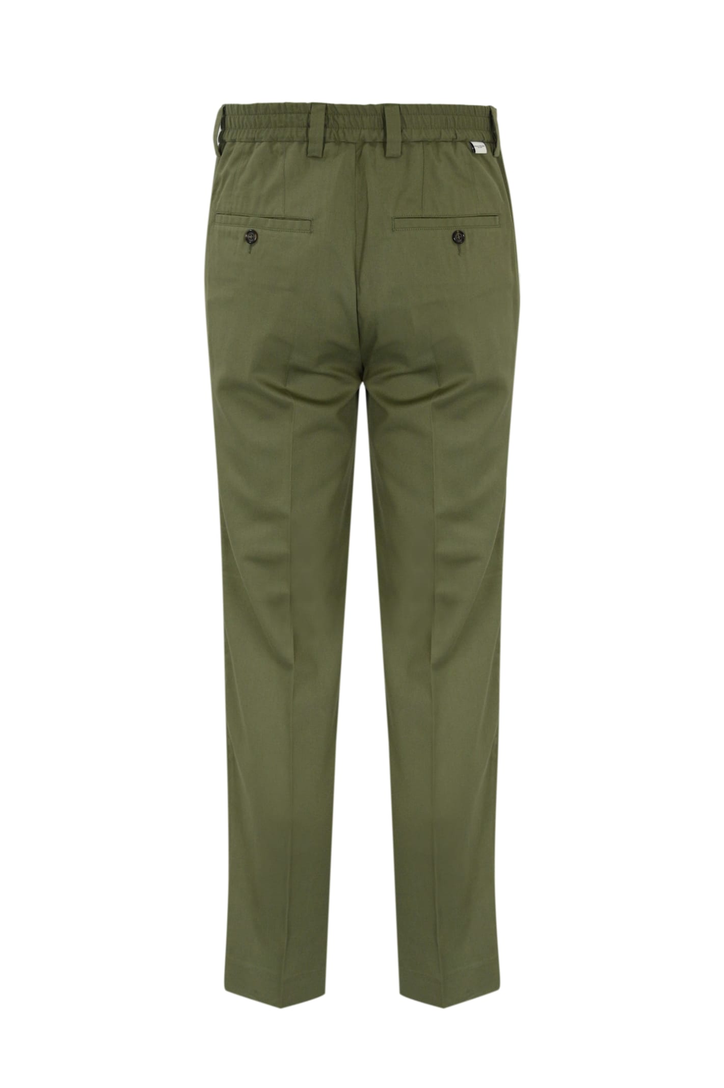 Paolo Pecora Chino Trousers With Pleats In Cotton Blend In Kaki