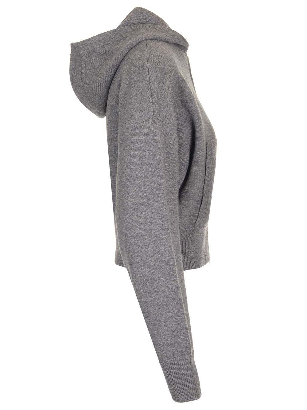 Lisa Yang Zippered Knitted Cardigan In Grey