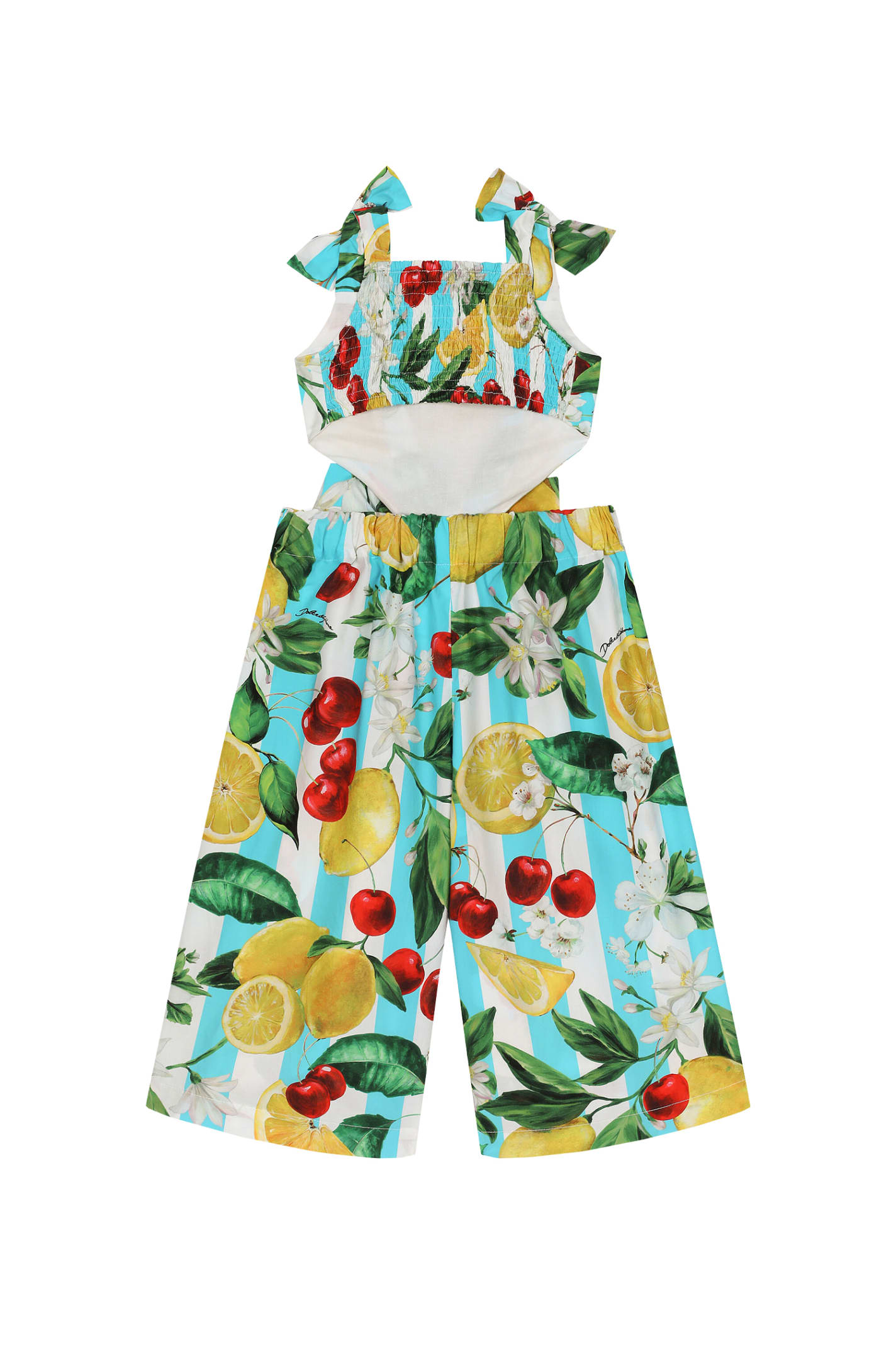 Shop Dolce & Gabbana Lemon Print Playsuit In Multicolor