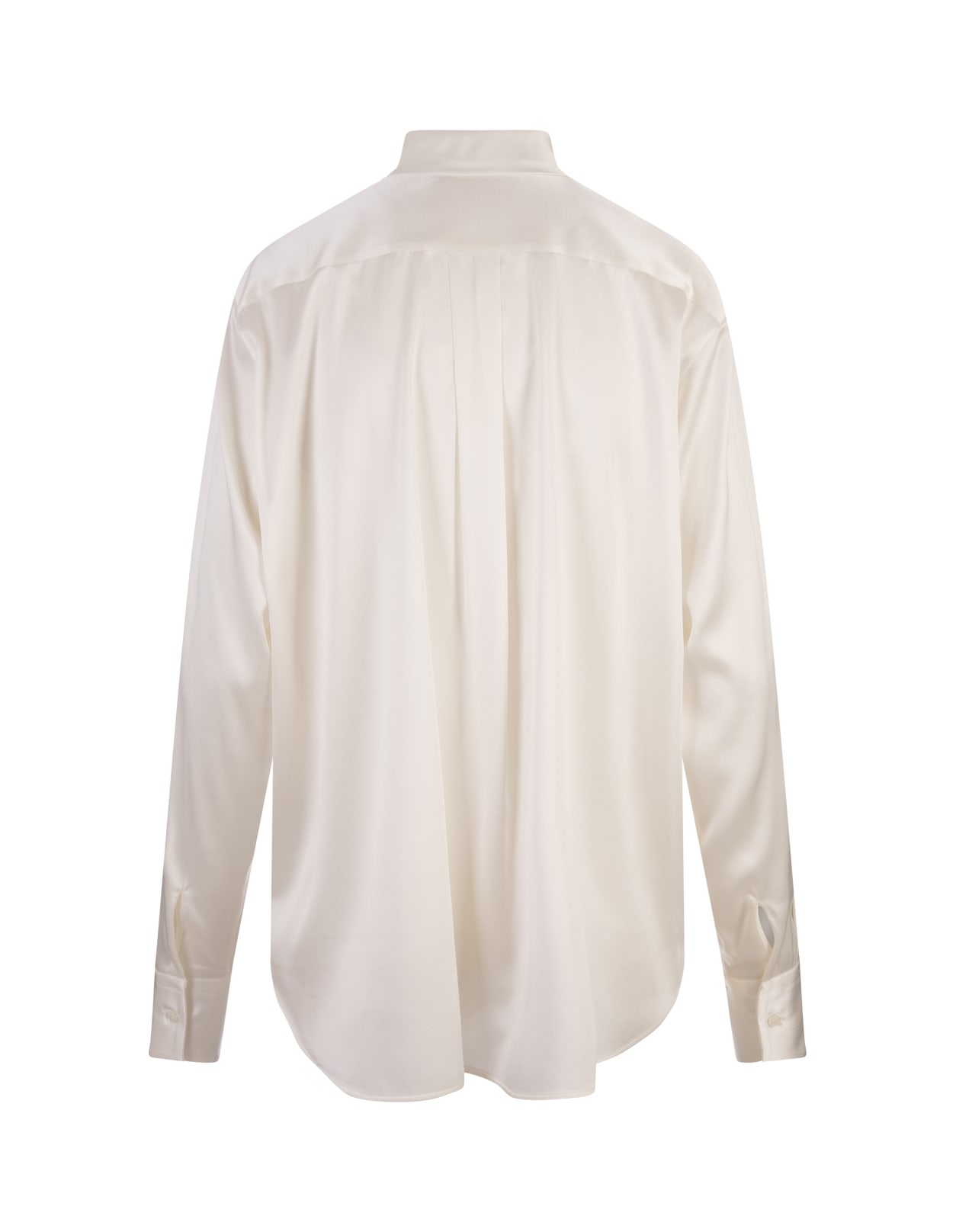 Shop Ermanno Scervino White Satin Shirt With Neck Bow