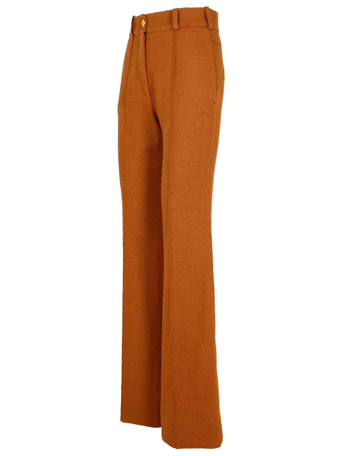 Shop Patou Brown Wool Blend Flare Pants