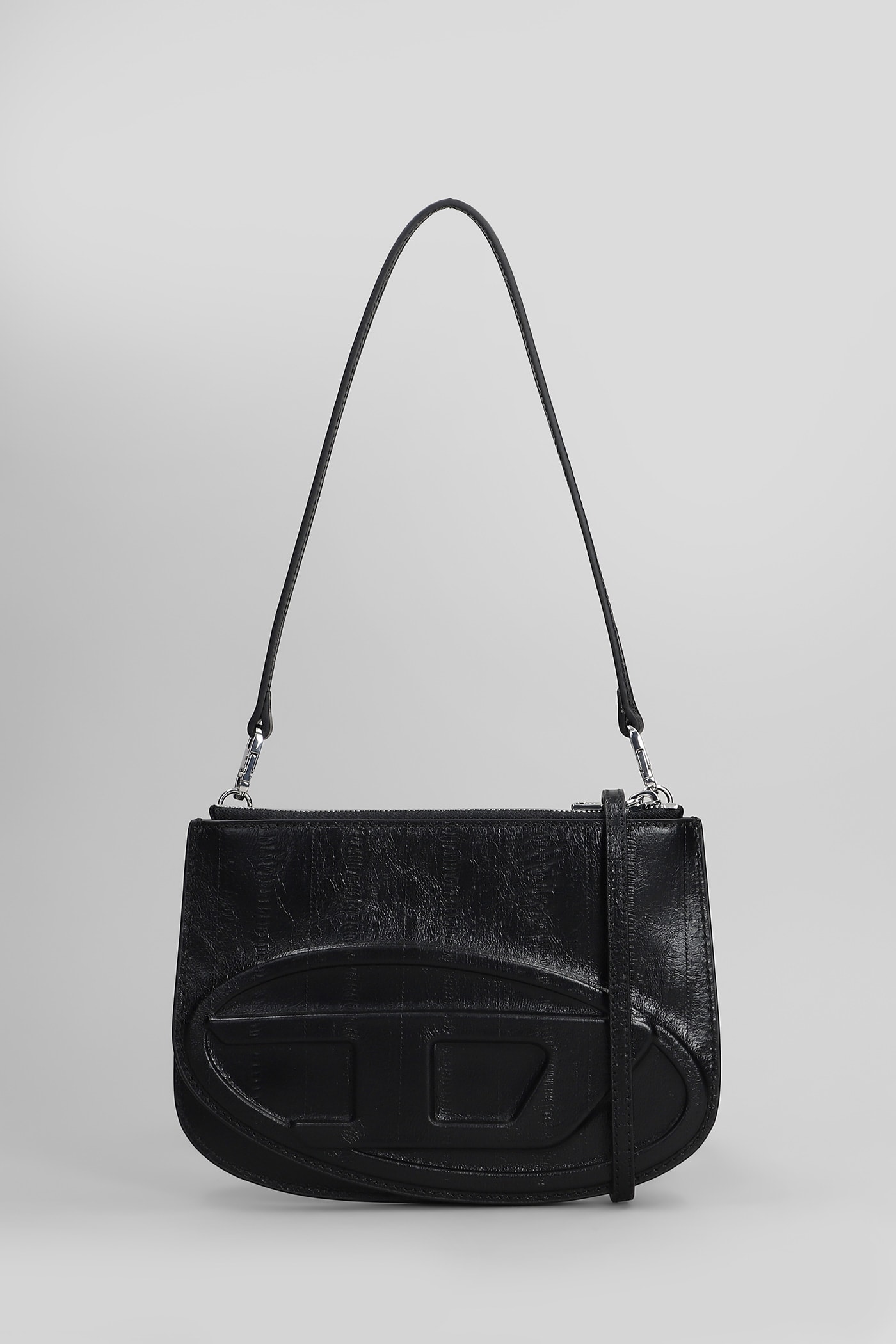 Diesel 1 Dr 2.0 Shoulder Bag In Black Leather