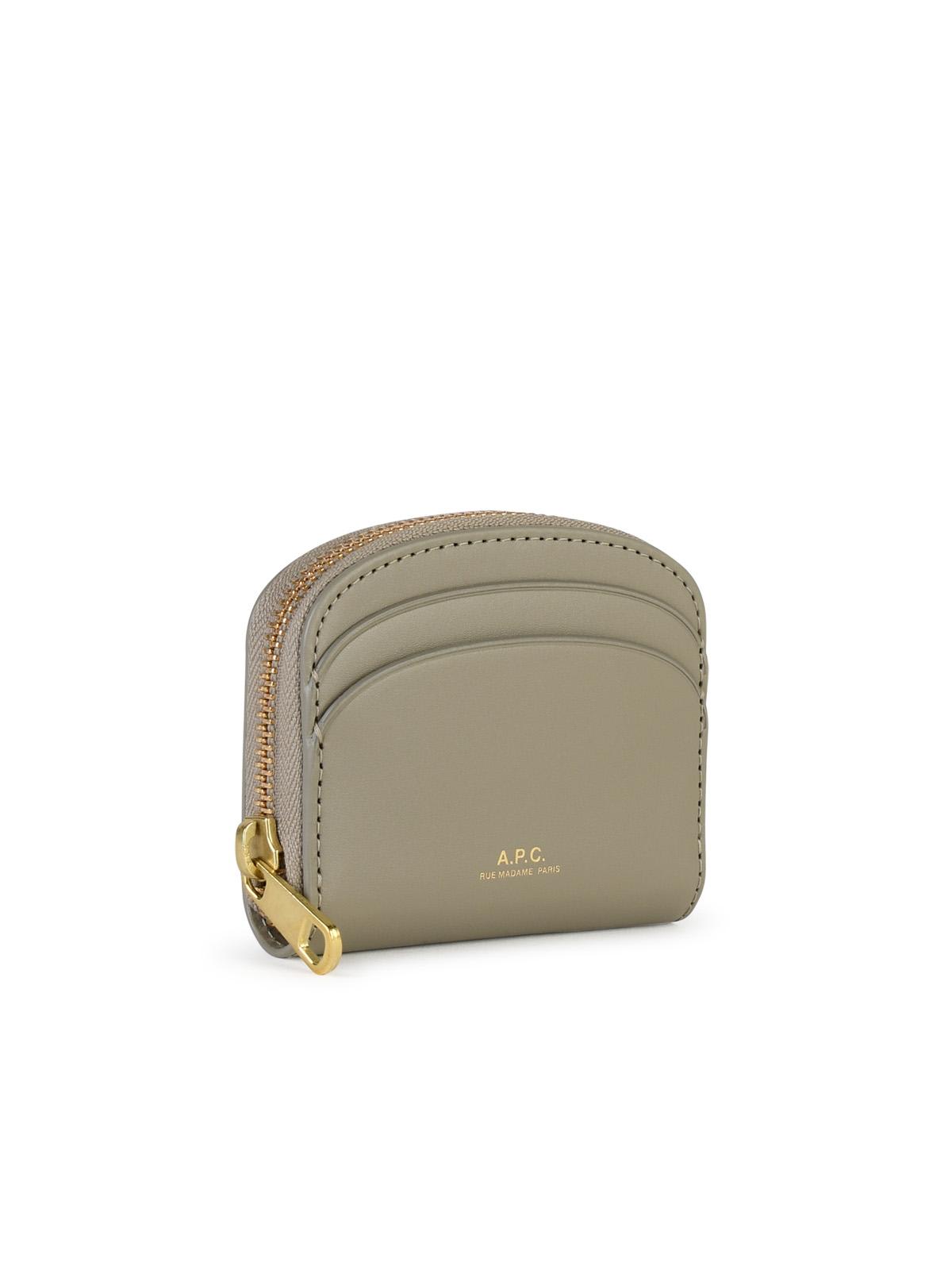 Shop Apc Demi Green Leather Wallet