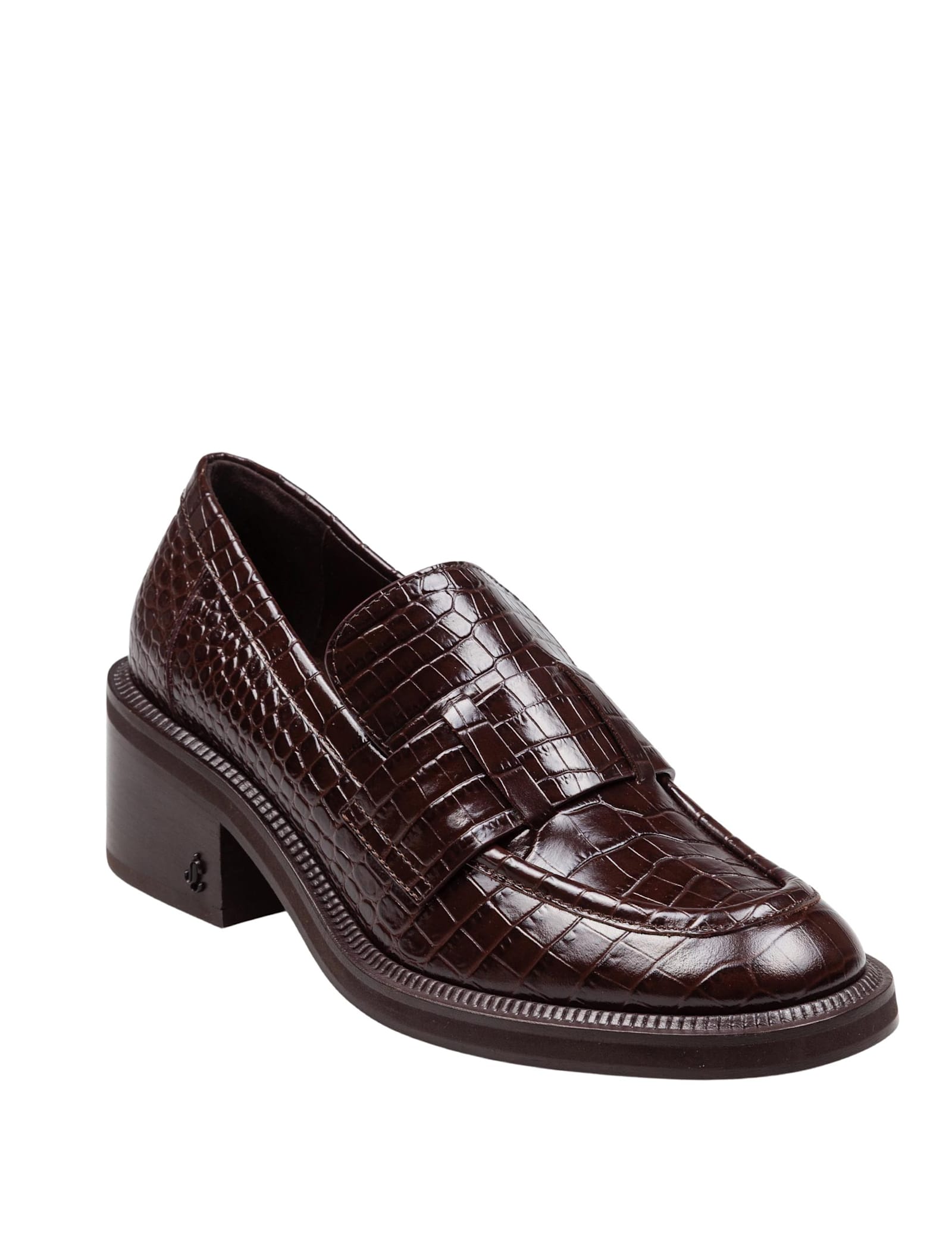 Jimmy Choo 50mm Tylor Crocodile-effect Leather Loafer Pumps In Brown