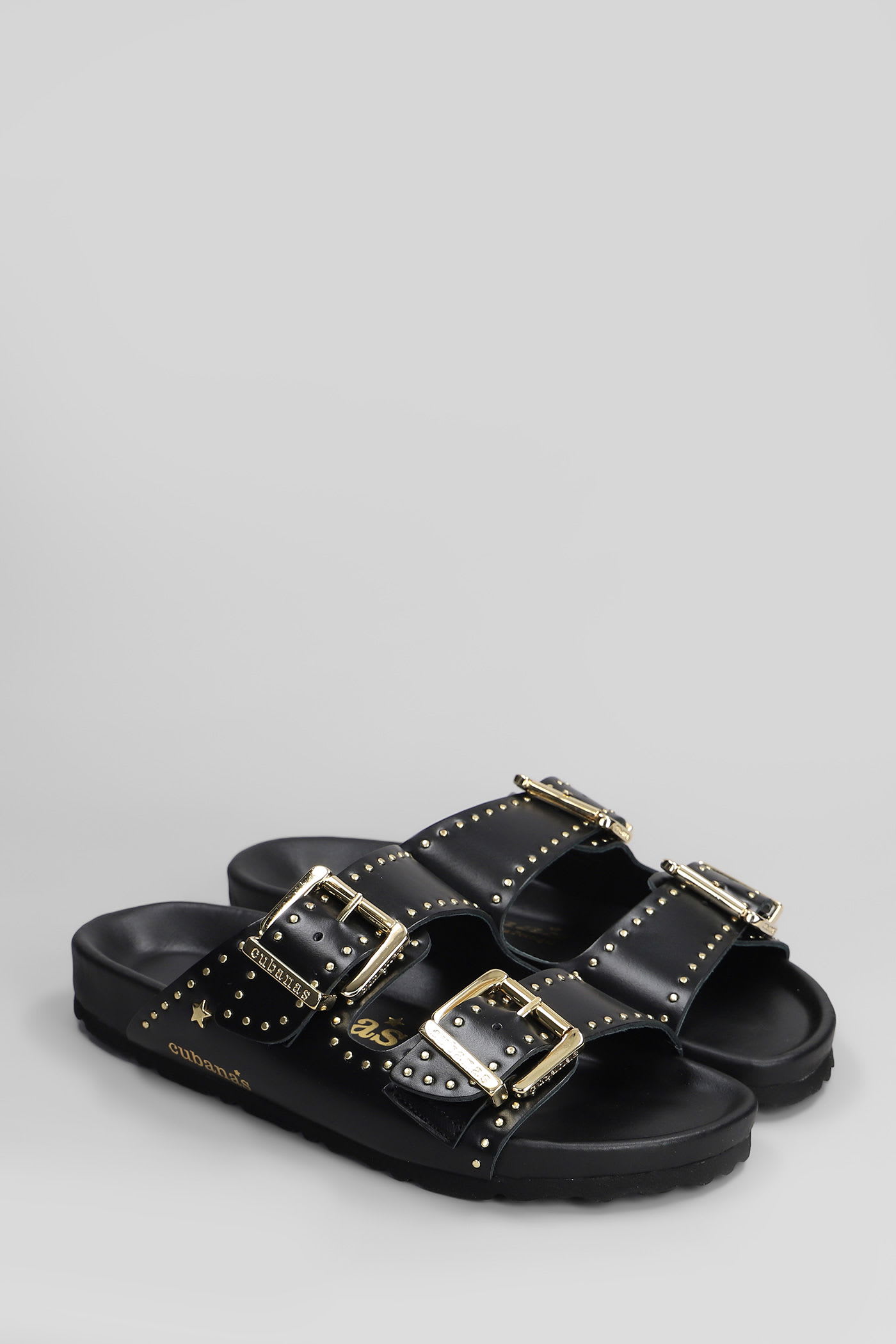 Cubanas Amalia Flats In Black Leather