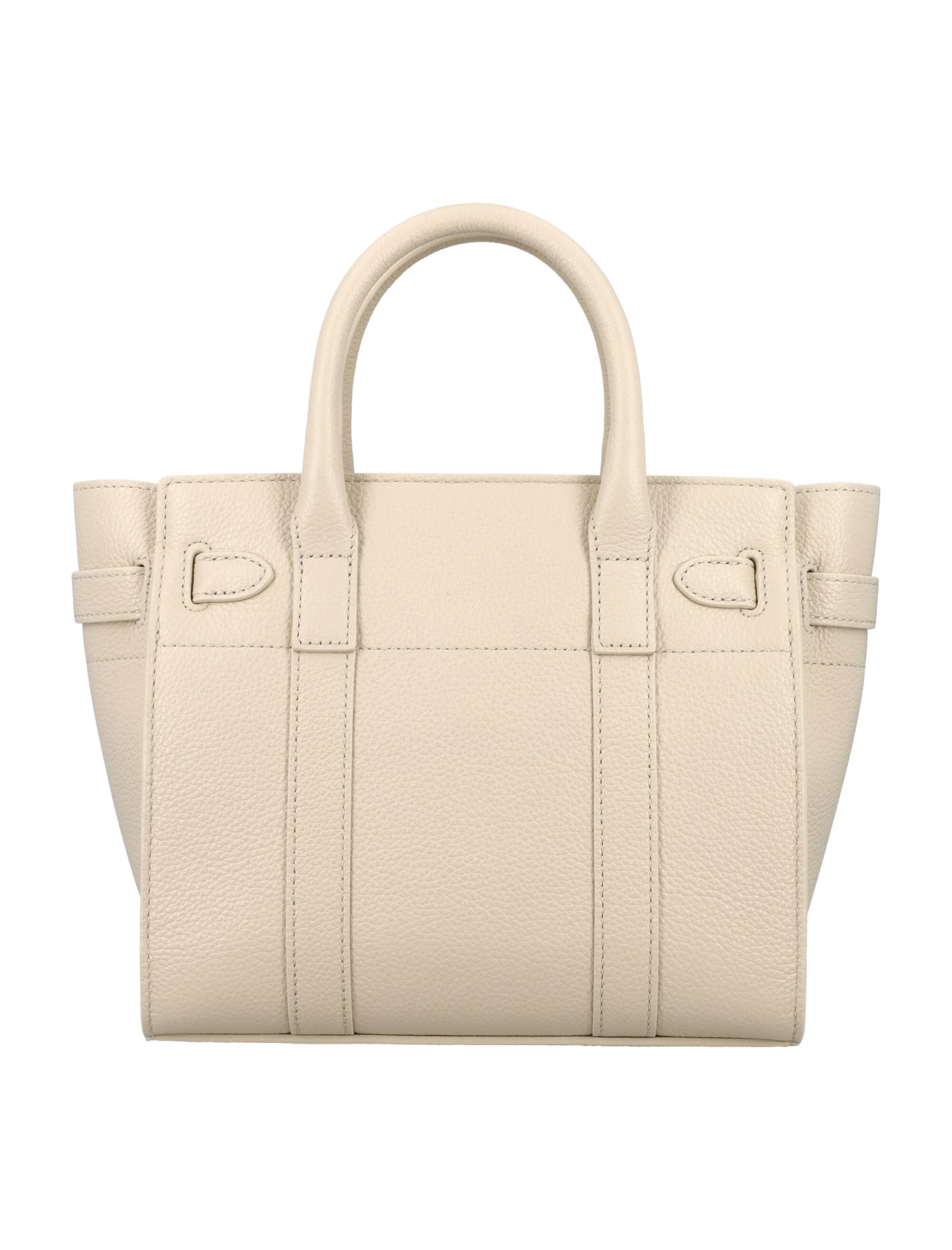 Shop Mulberry Mini Zipped Bayswater Bag In Chalk