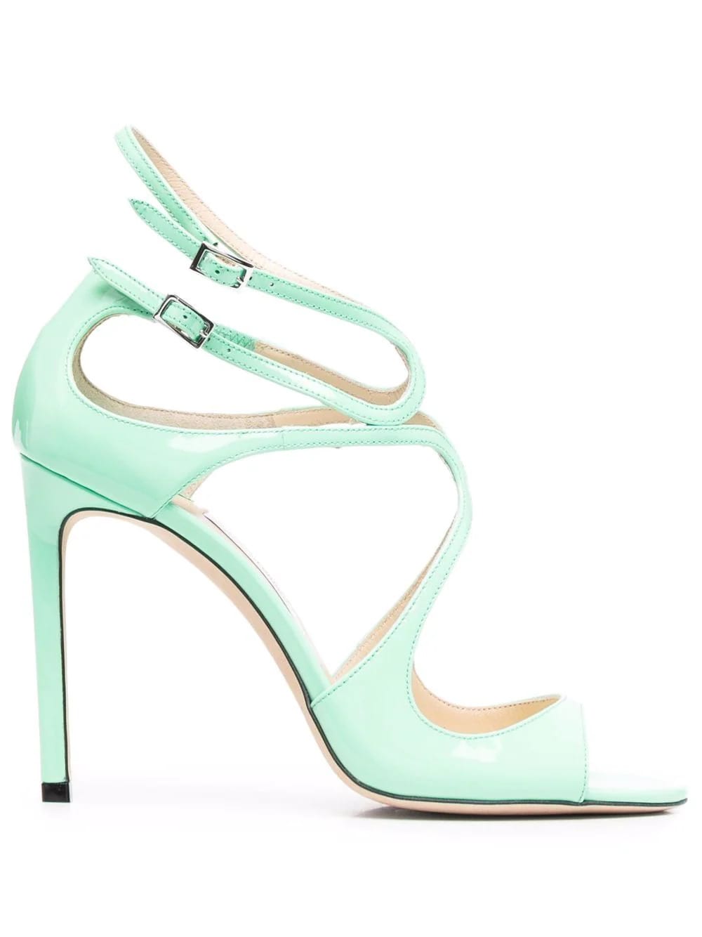 Jimmy Choo Lang 100 Sandal In Mint Green Patent Leather