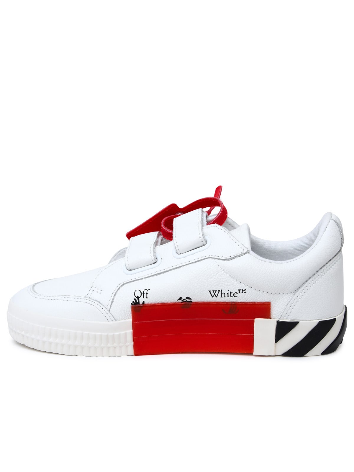 Shop Off-white Vulcanized White Leather Sneakers