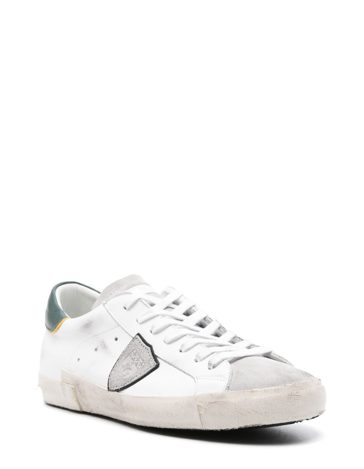 PHILIPPE MODEL WHITE AND GREEN PRSX SNEAKERS 