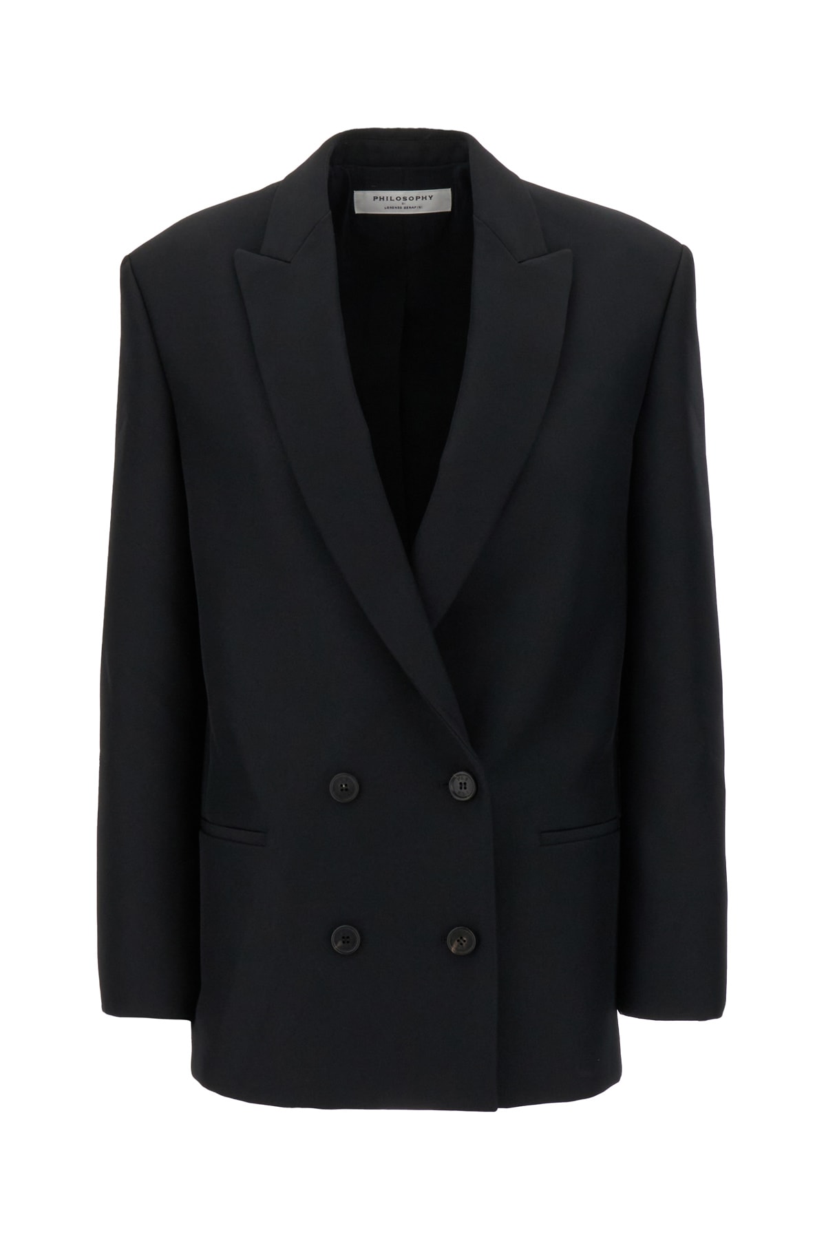 Shop Philosophy Di Lorenzo Serafini Black Polyester Blazer In 0555