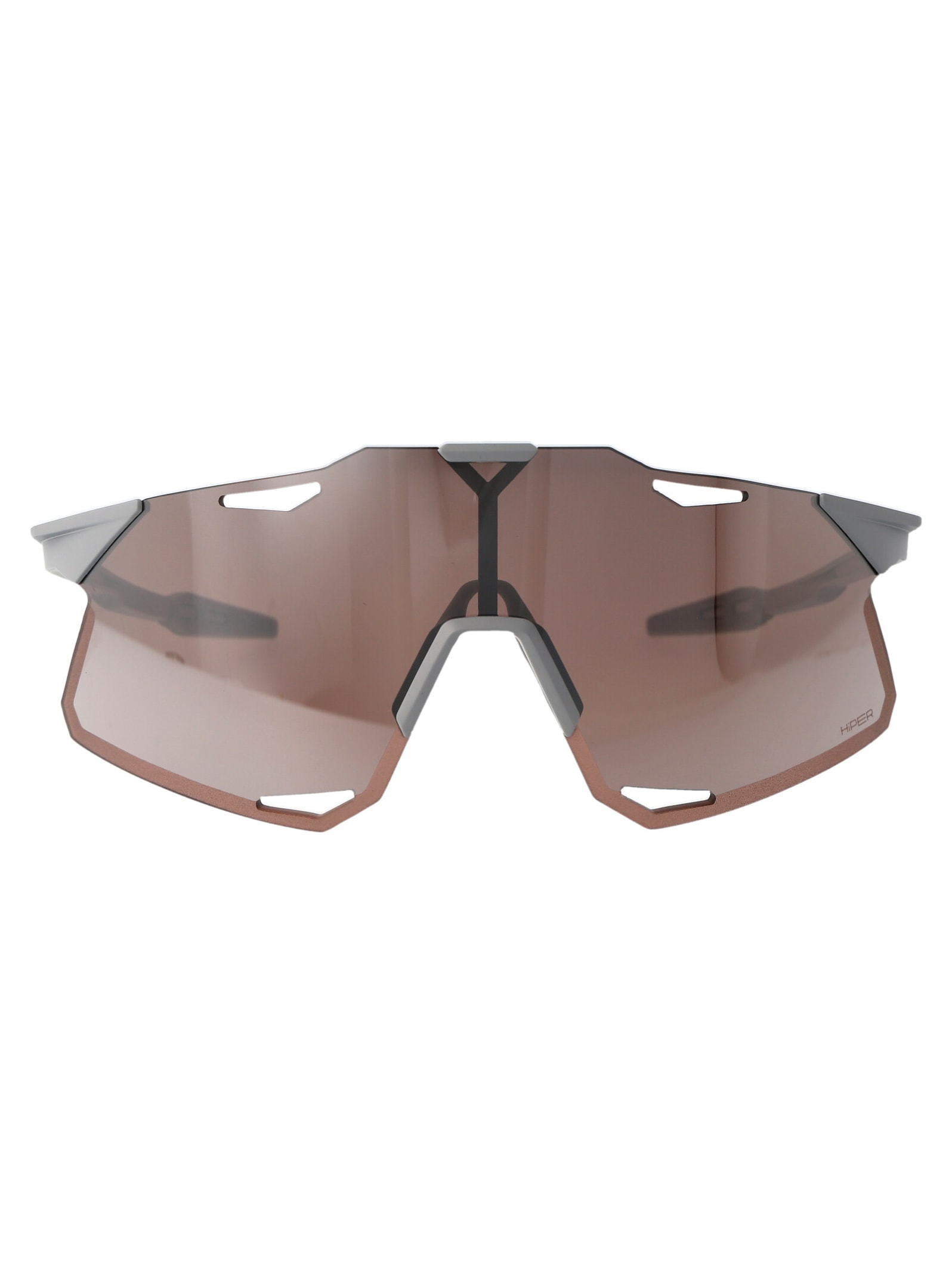 100% Hypercraft Sunglasses In Matte Stone Grey - Hiper Silver Mirror Lens