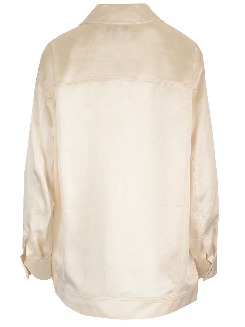 Shop Theory Satin Over Shirt In Avorio