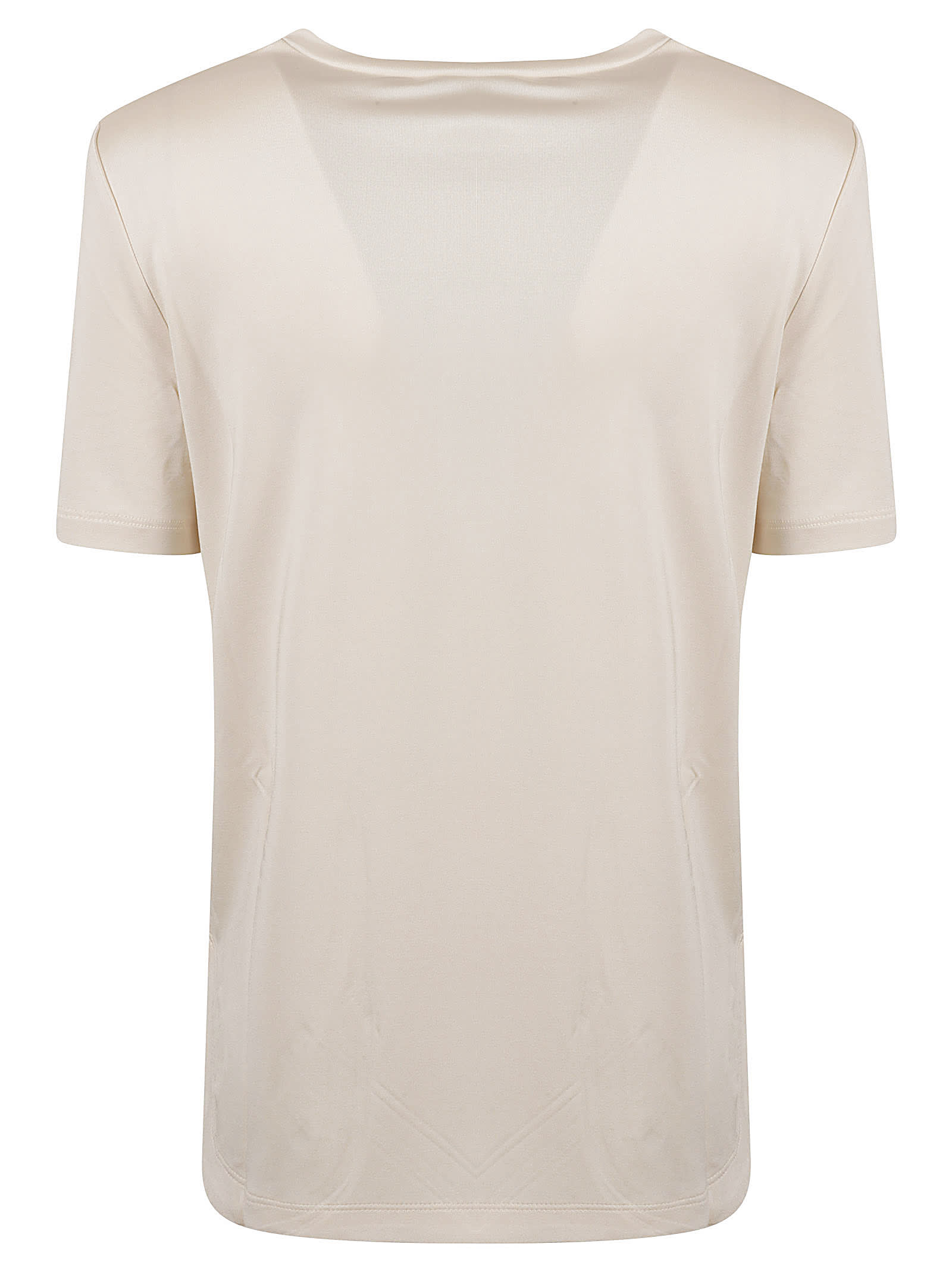 Max Mara Silk T-shirt With Classic Crew Neckline In Silk