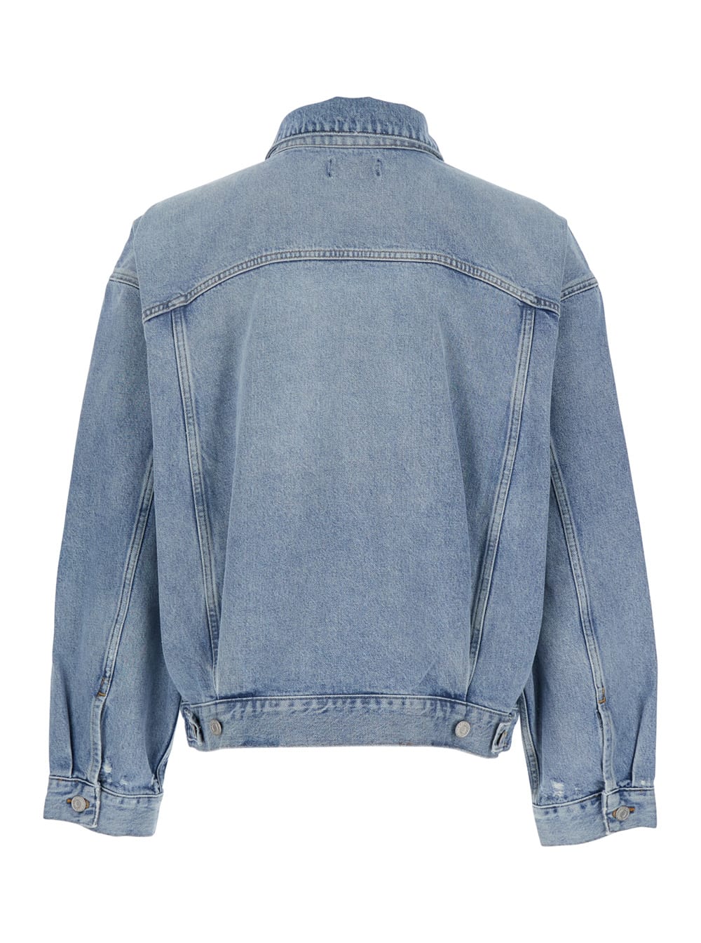 Agolde 'stefano' Light Blue Jacket With Classic Collar In Light Blue
