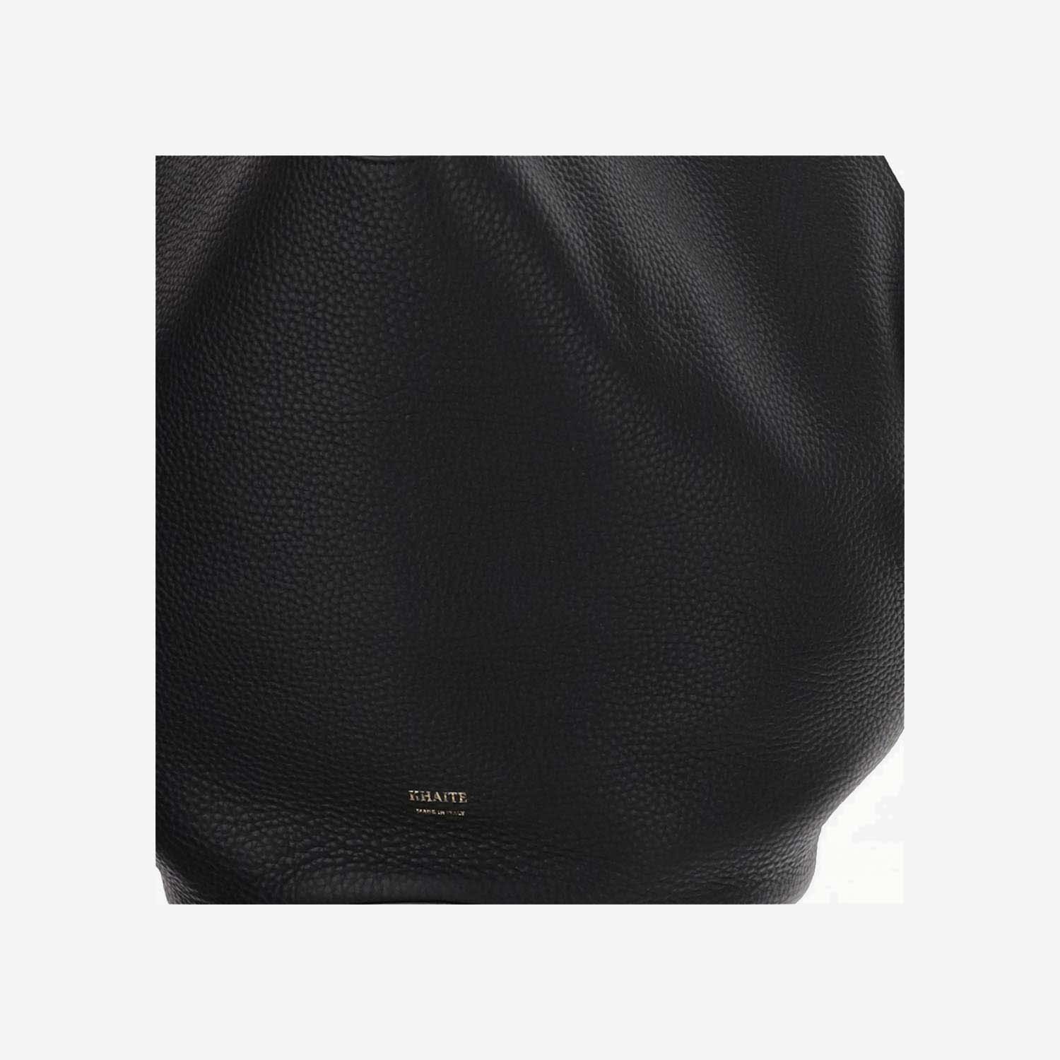 Khaite Medium Lotus Leather Tote In Black