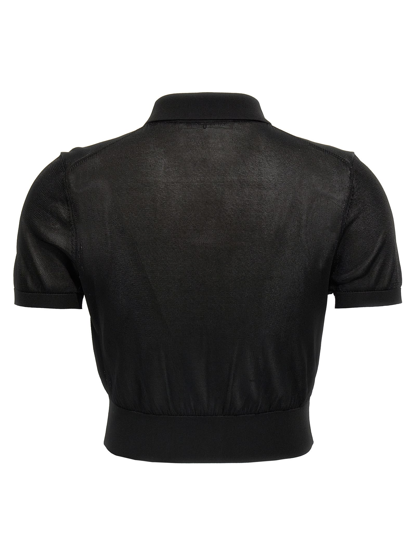 Alexander Wang T T By Alexander Wang Ss Polo Cardigan With Embroidered Logo In Black