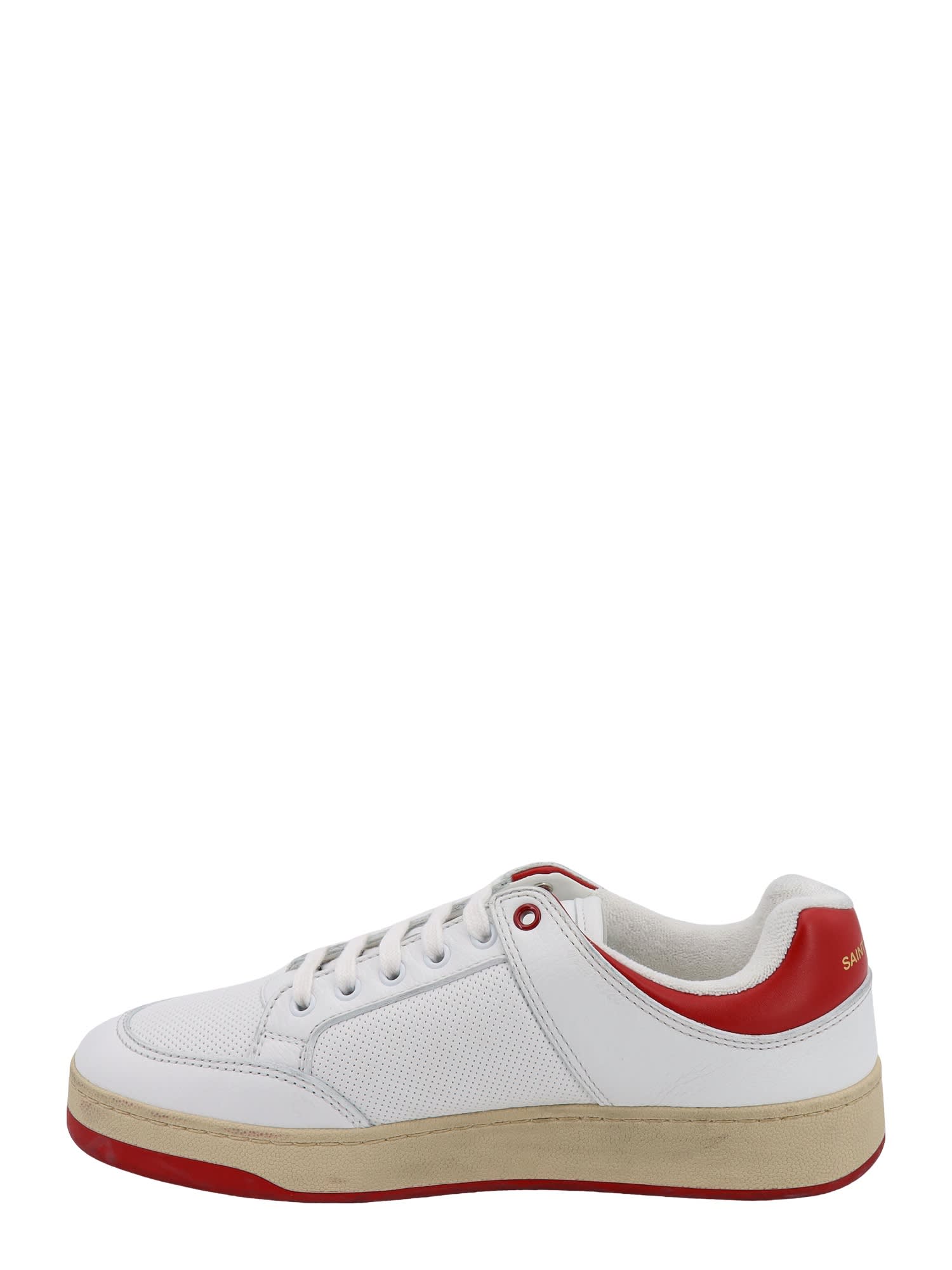 Shop Saint Laurent Sl/61 Sneakers In Bianco